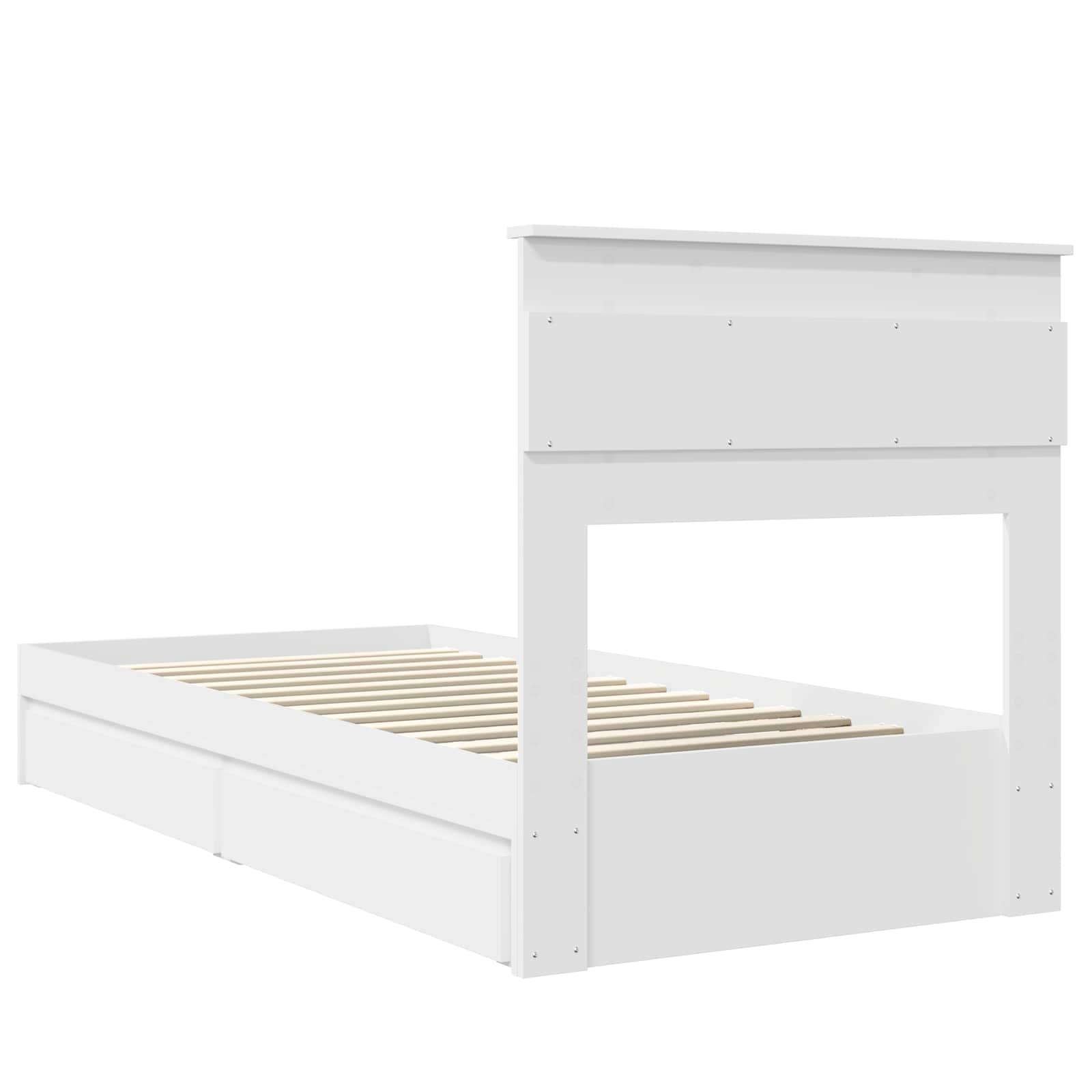 Krevet s od storage Bijelo 75 x 190 cm Konstruirano drvo