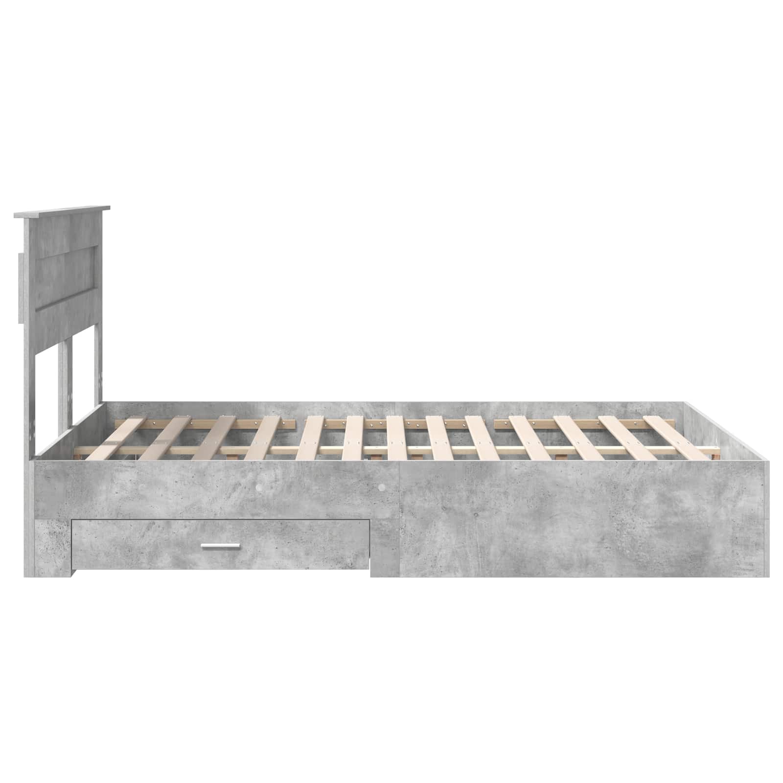 Krevetna konstrukcija s uzglavljem Betonski sivi 140 x 190 cm