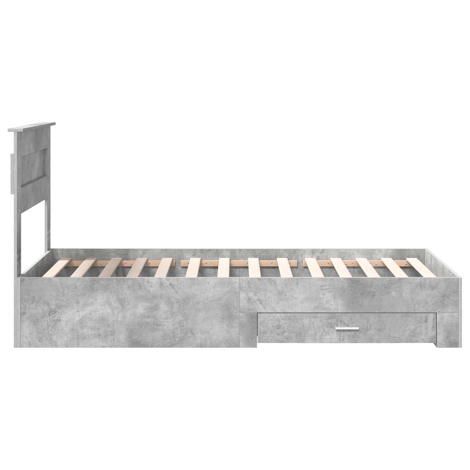 Krevetna konstrukcija Betonski sivi i srebrna 75 x 190 cm