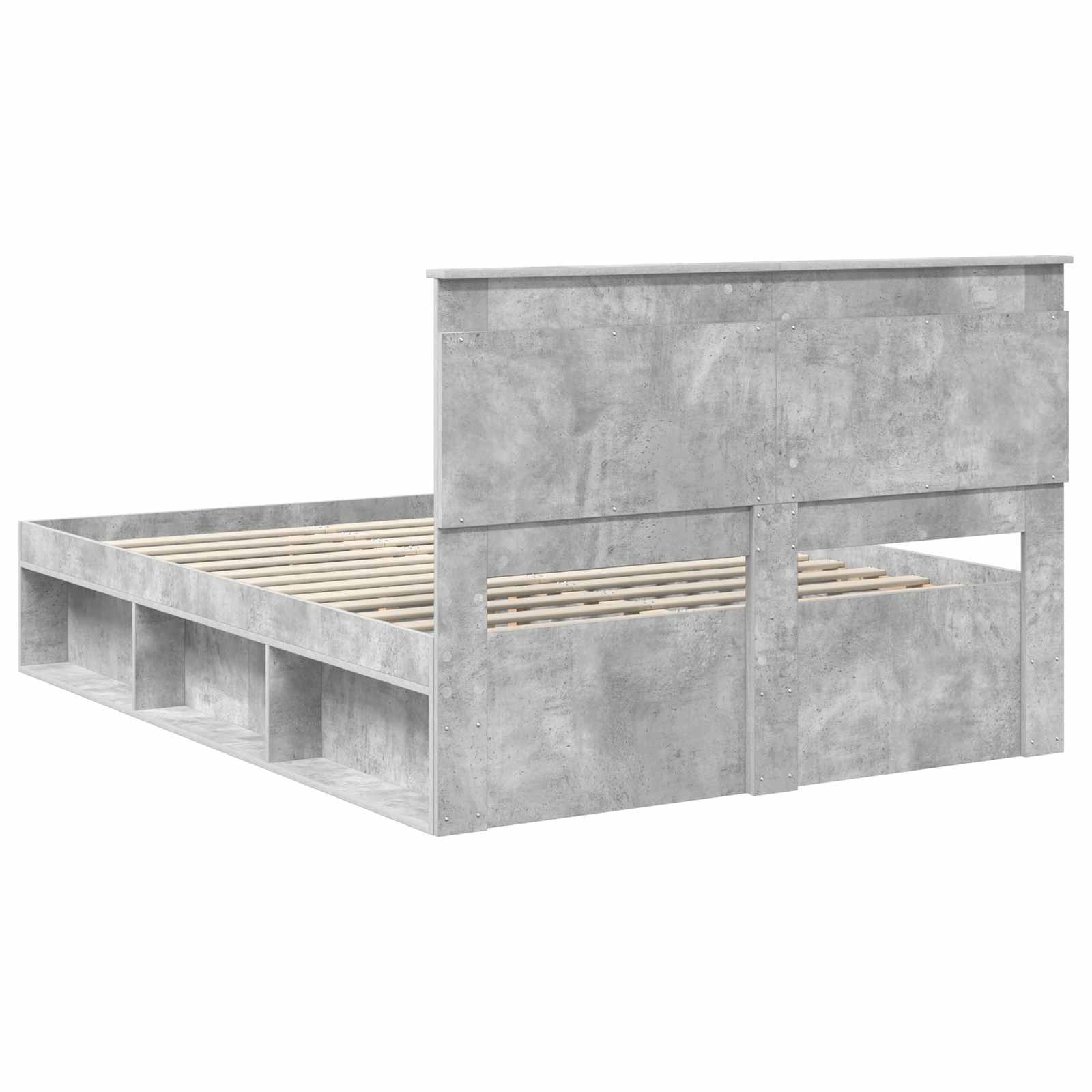 Krevetna konstrukcija Beton 140 x 190 cm Čvrsto borovo drvo