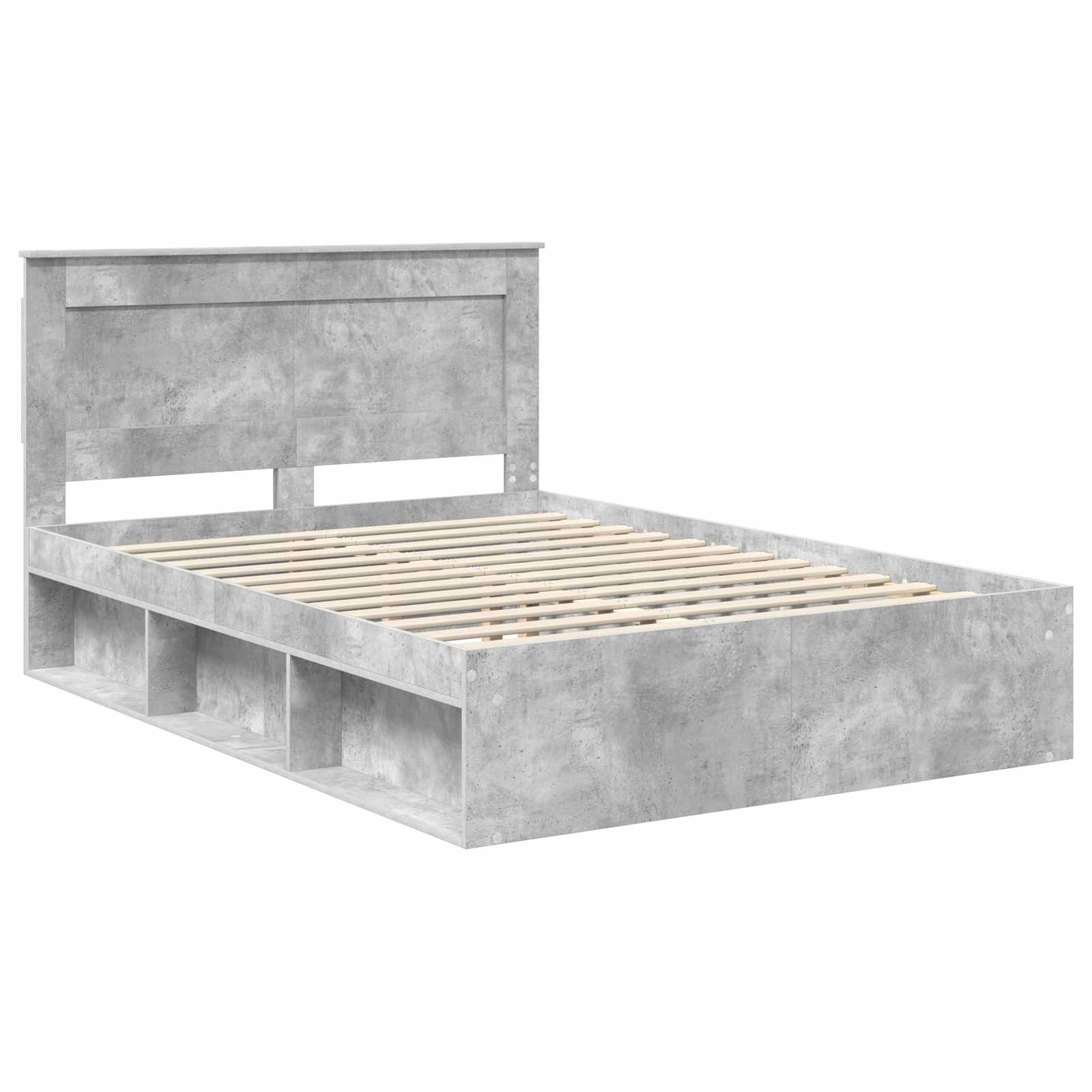 Krevetna konstrukcija Beton 140 x 200 cm Čvrsto borovo drvo