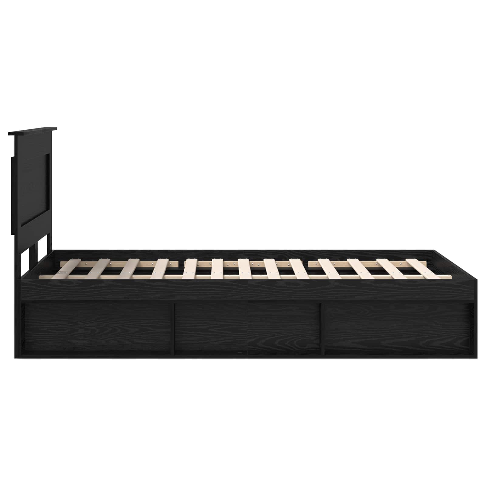 Krevetna konstrukcija Crna 135 x 190 cm Čvrsto borovo drvo