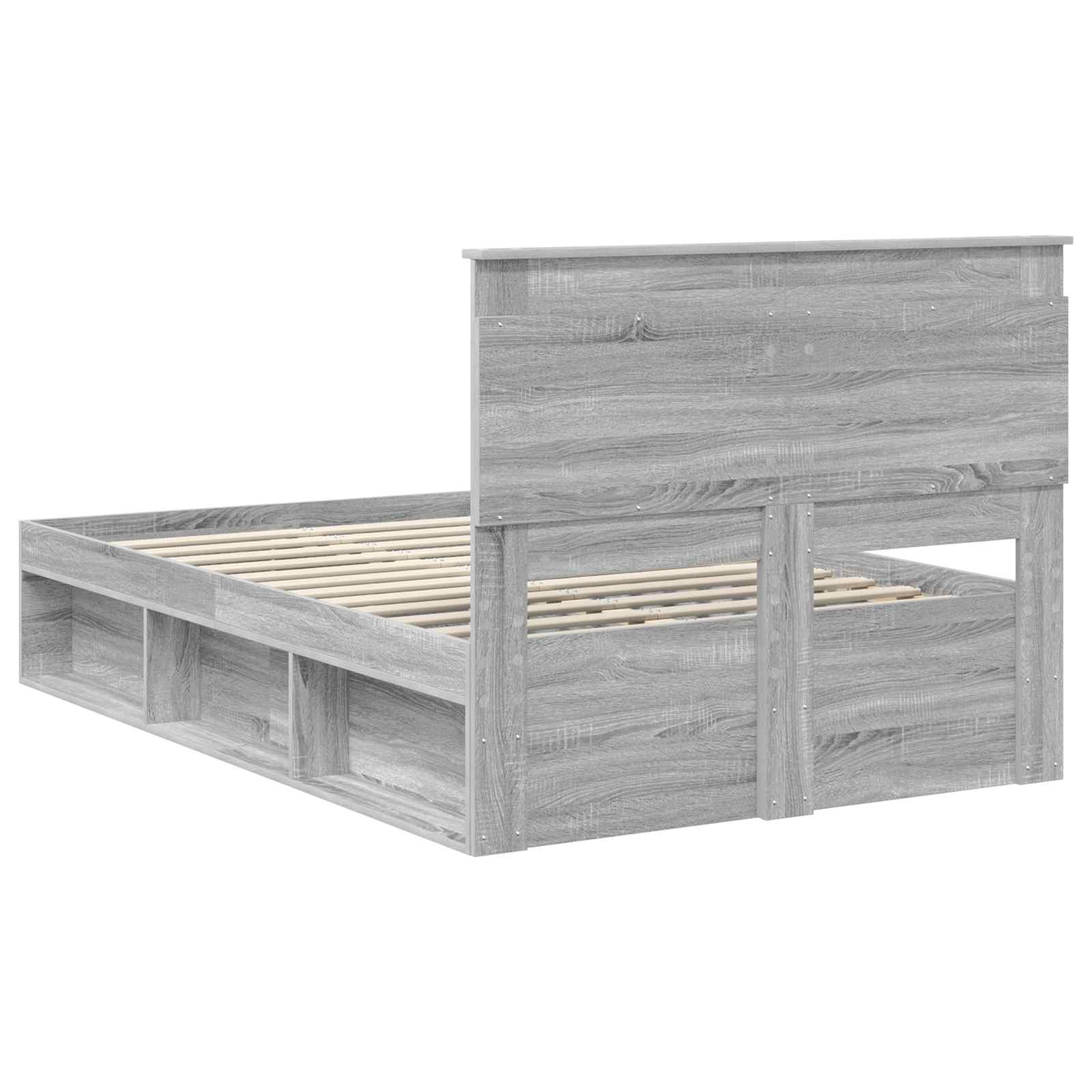 Krevetna konstrukcija s uzglavljem Siva Sonoma 135 x 190 cm