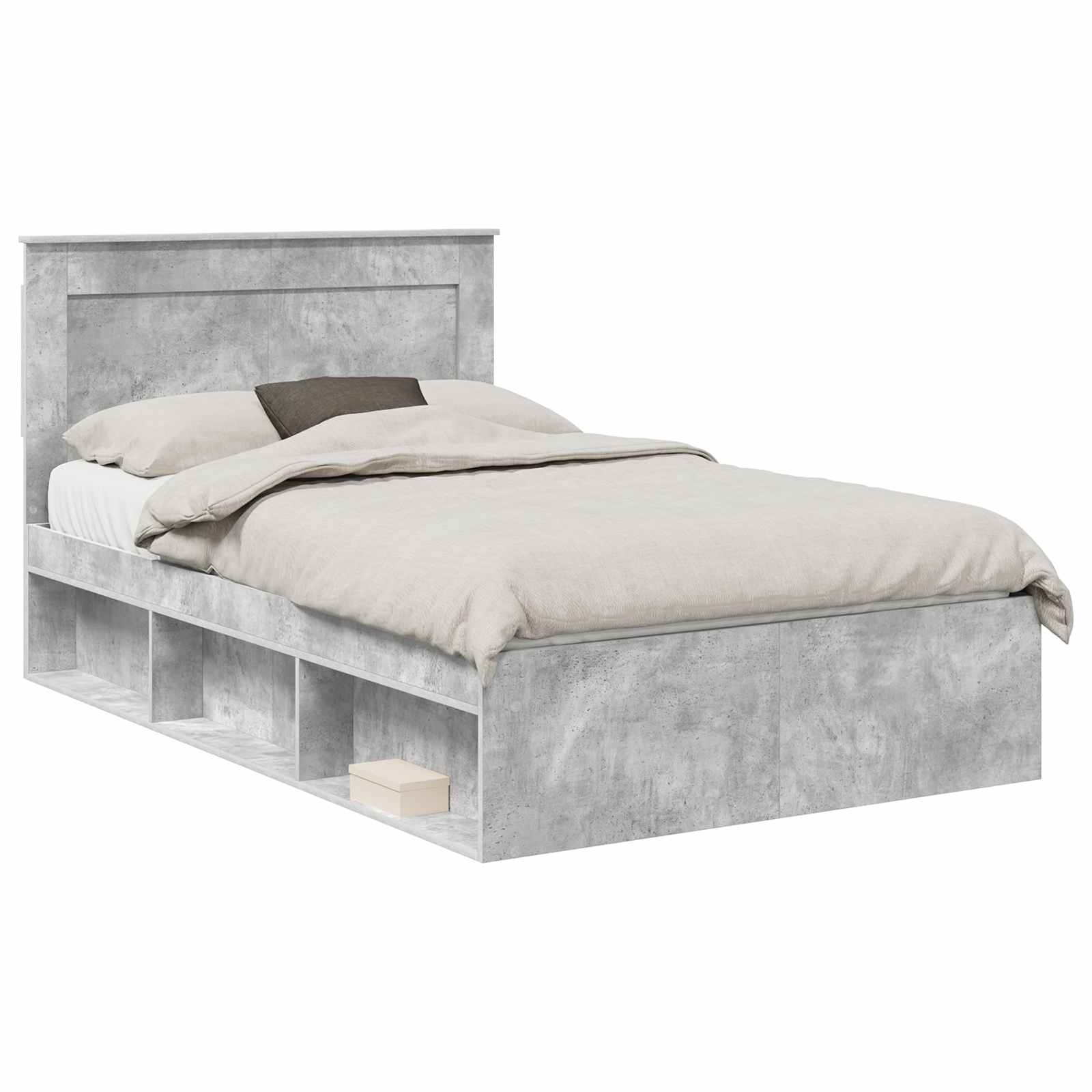 Krevetna konstrukcija Beton 120 x 190 cm Čvrsto borovo drvo