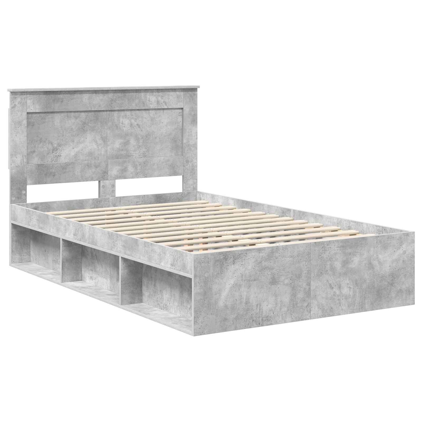 Krevetna konstrukcija Beton 120 x 190 cm Čvrsto borovo drvo