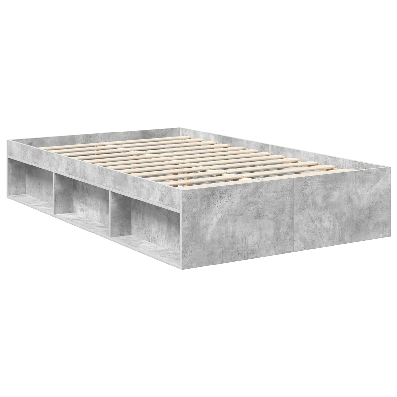 Krevetna konstrukcija Beton 120 x 190 cm Čvrsto borovo drvo