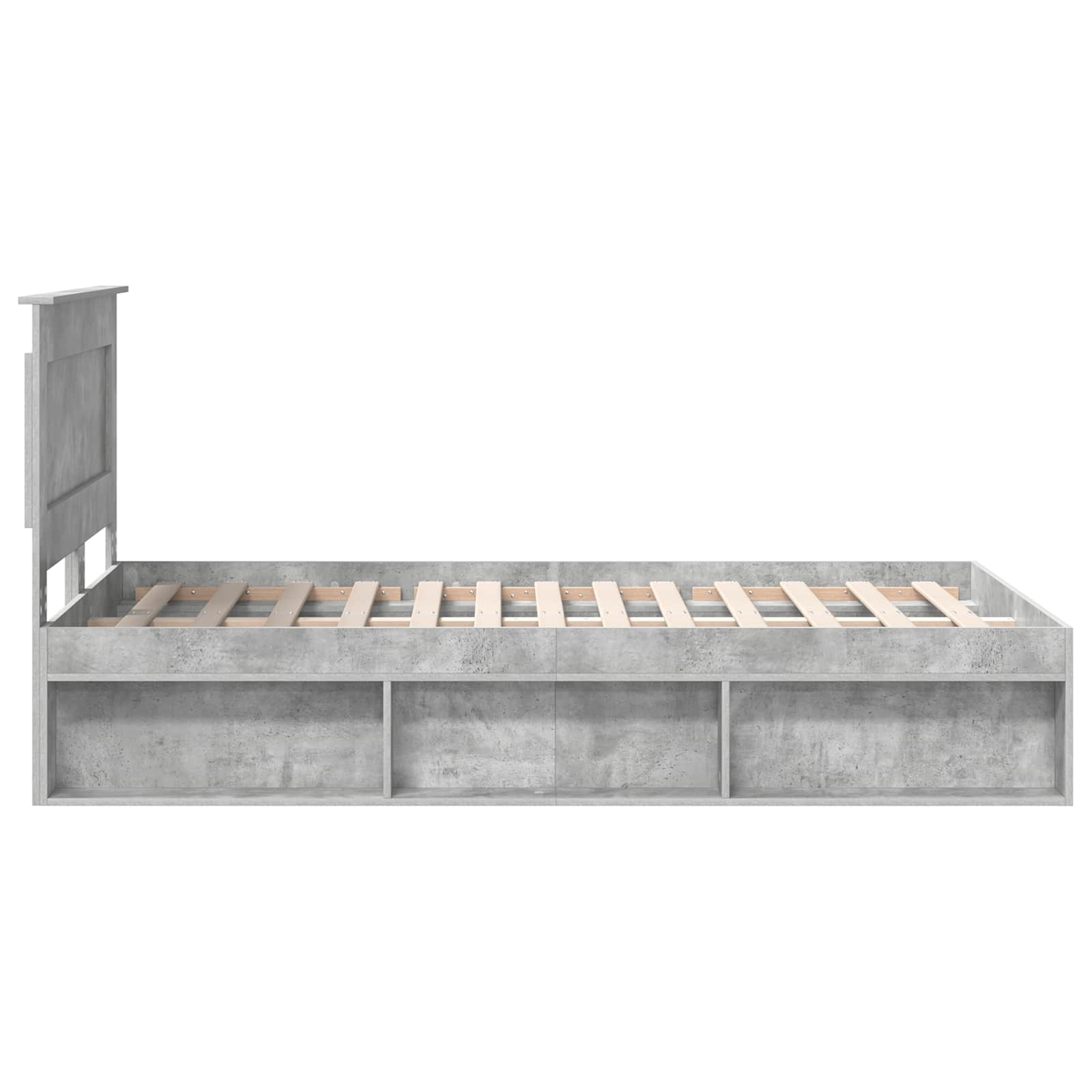 Krevetna konstrukcija Beton 120 x 190 cm Čvrsto borovo drvo
