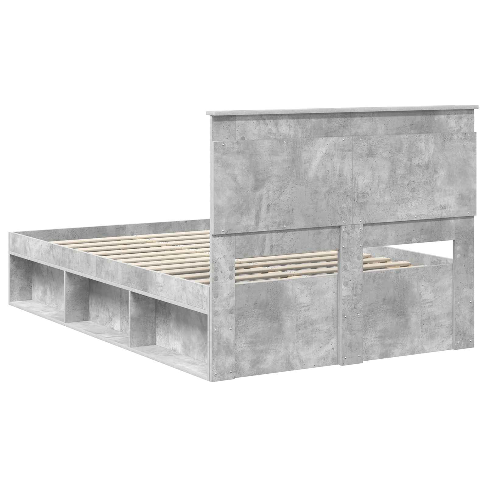Krevetna konstrukcija Beton 120 x 200 cm Čvrsto borovo drvo