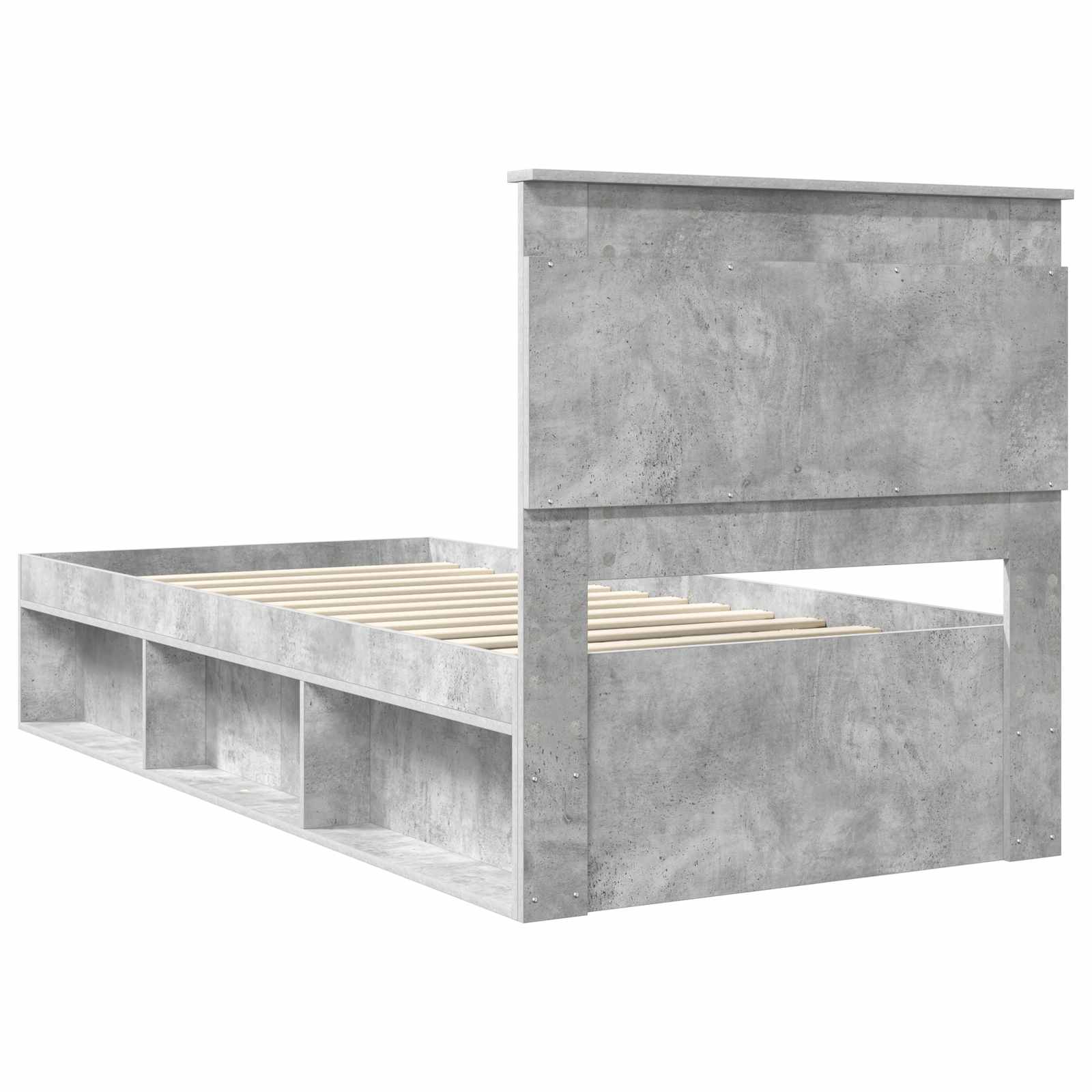 Krevetna konstrukcija s uzglavljem Betonska siva 100 x 200 cm