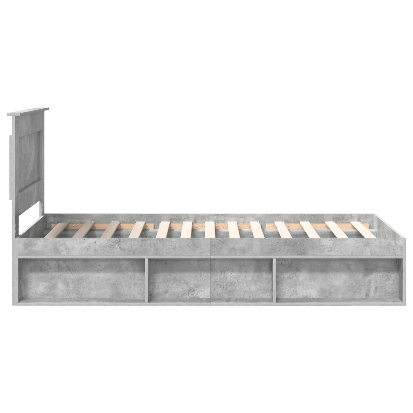 Krevetna konstrukcija s uzglavljem Betonska siva 100 x 200 cm