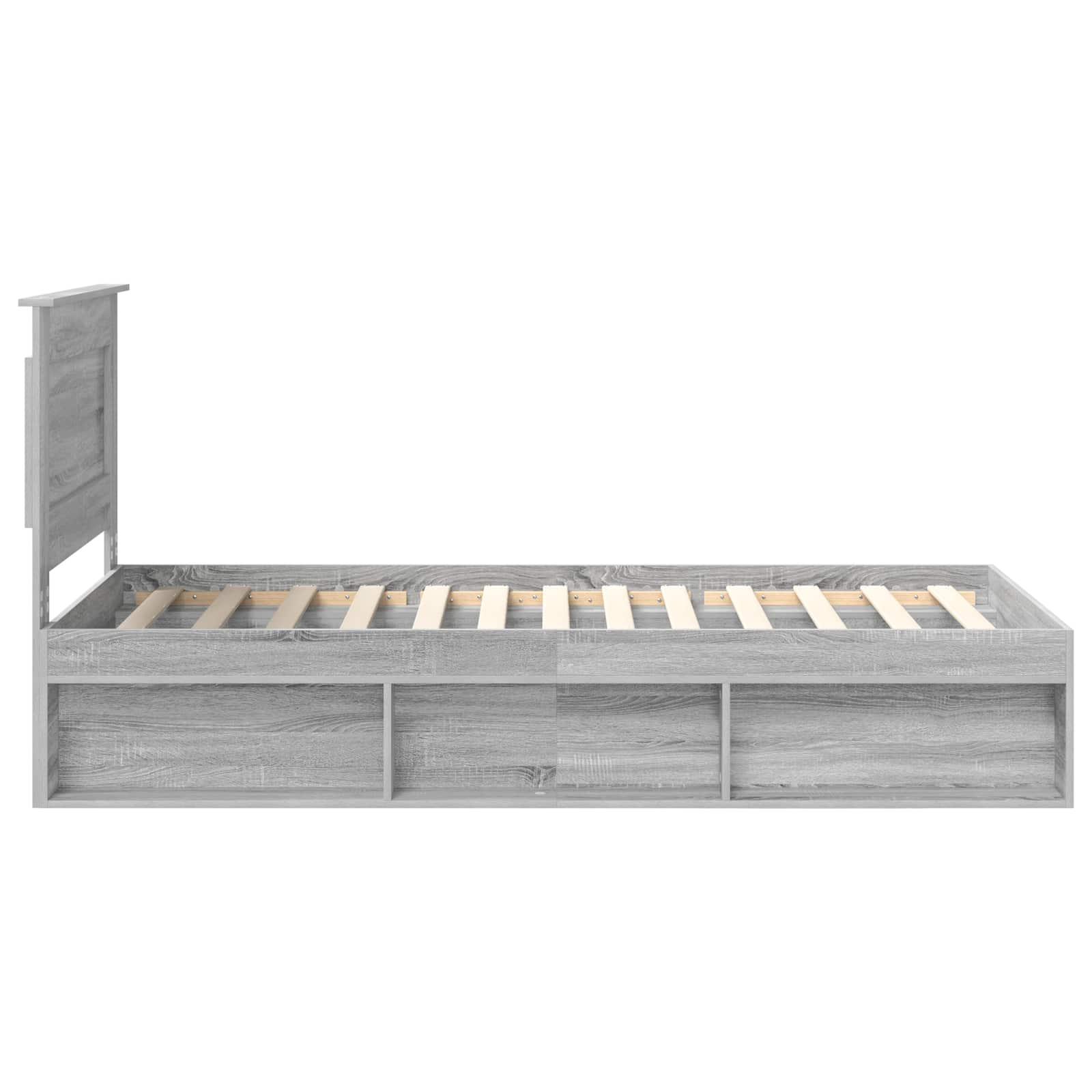 Krevetna konstrukcija s uzglavljem Siva Sonoma 75 x 190 cm