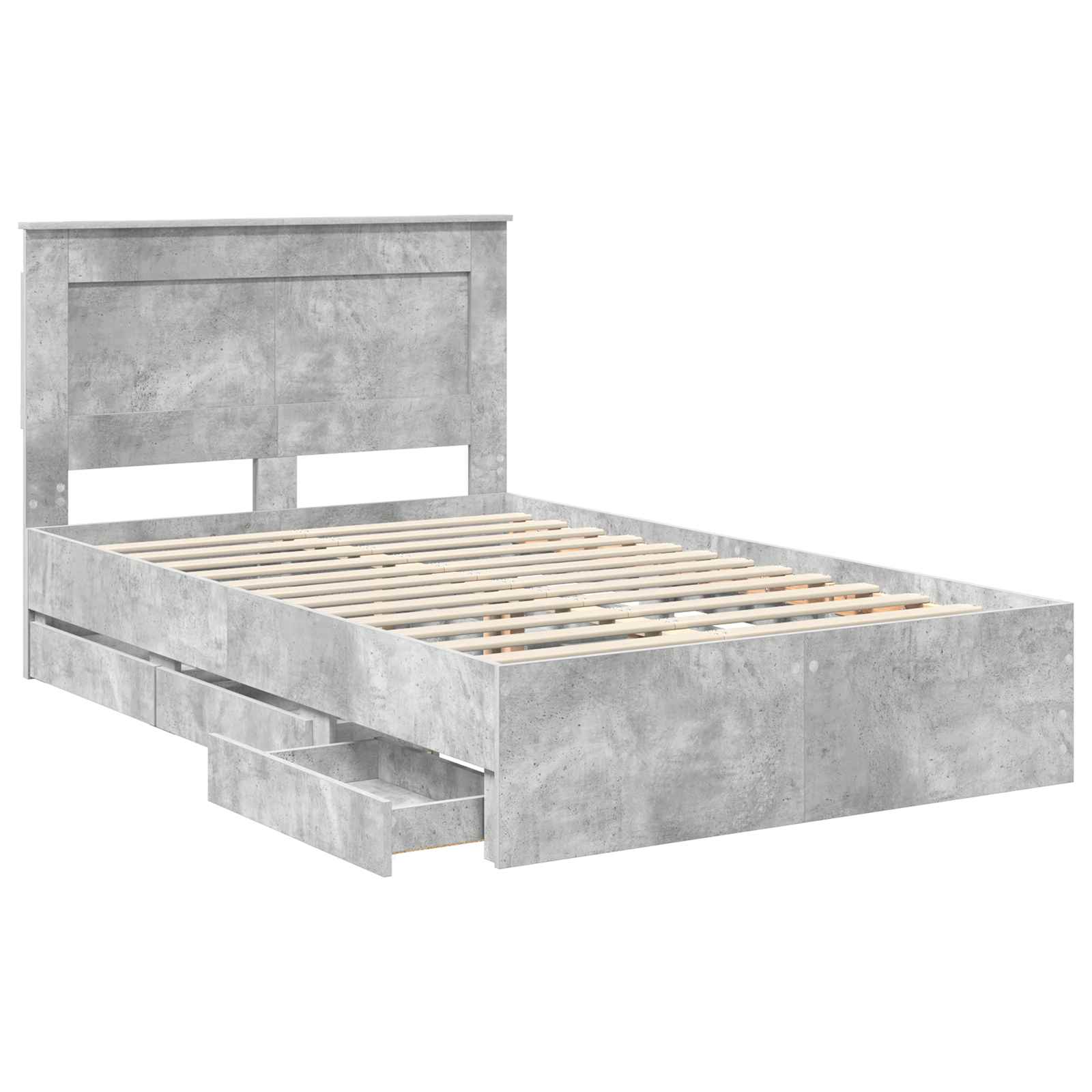 Krevetna konstrukcija s ladicama Betonski sivi 135 x 190 cm