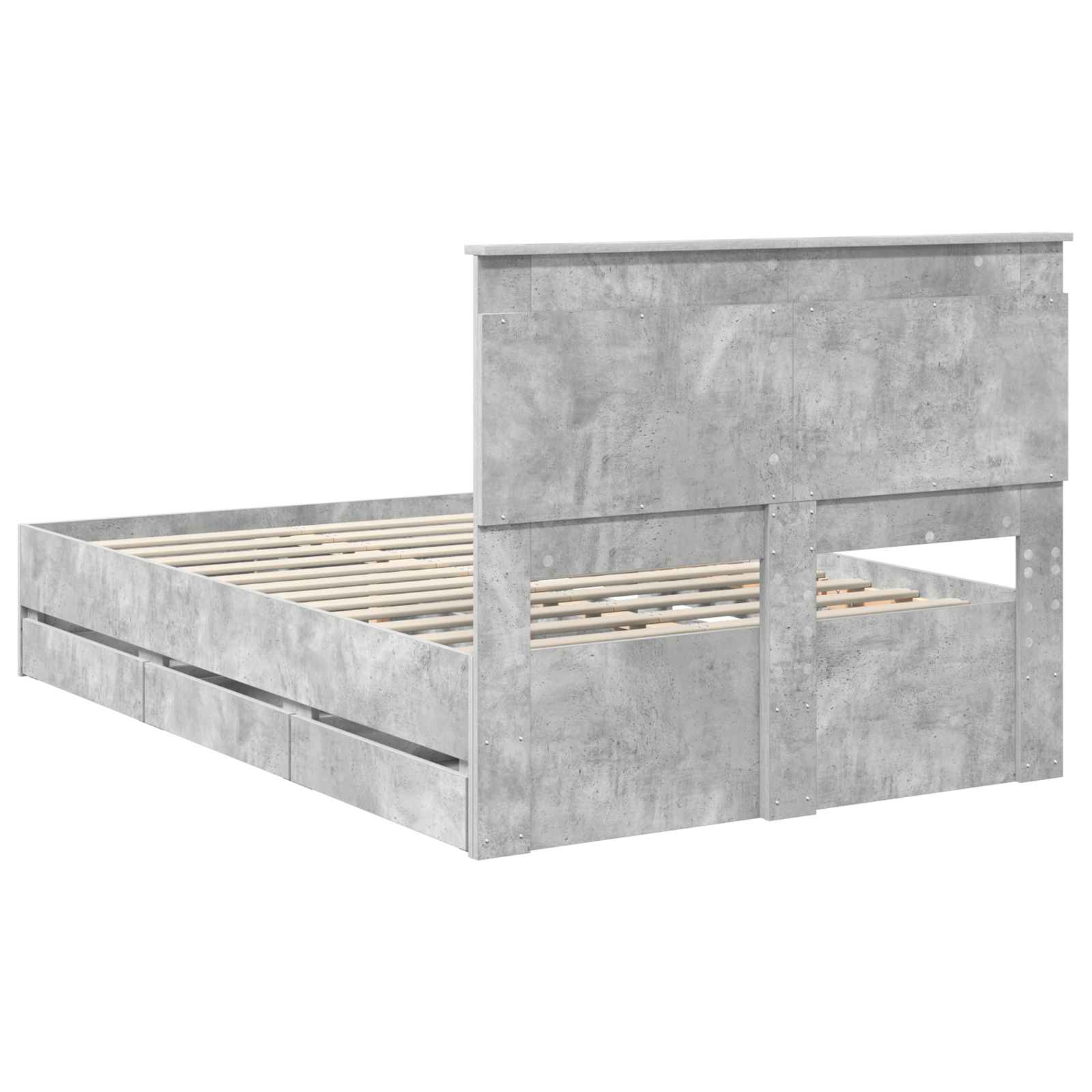 Krevetna konstrukcija s ladicama Betonski sivi 120 x 190 cm