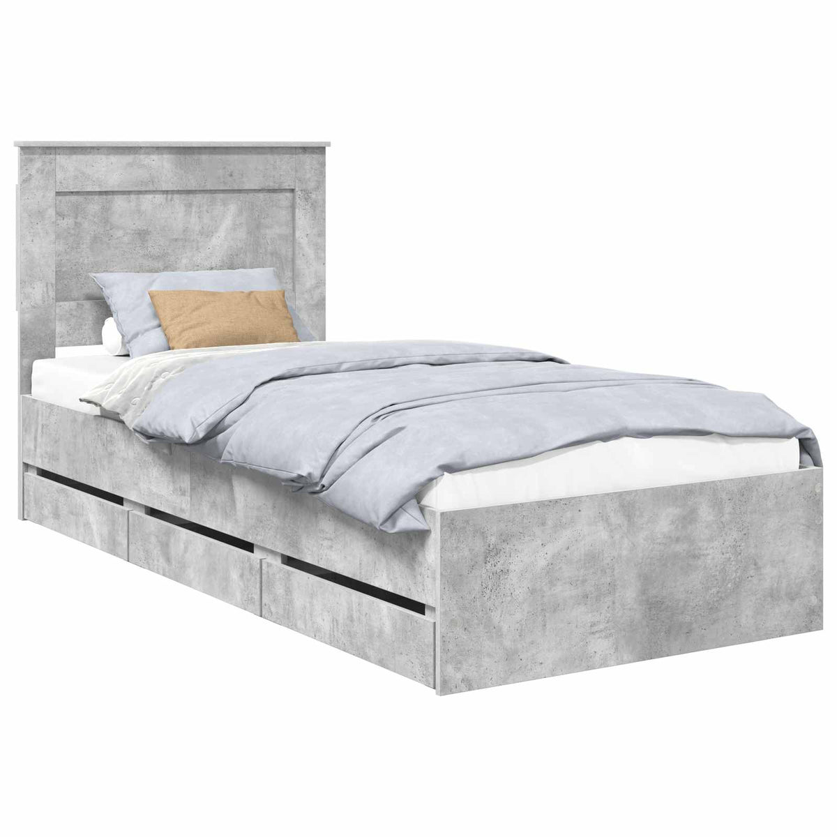 Krevetna konstrukcija s ladicama Betonski sivi 90 x 190 cm