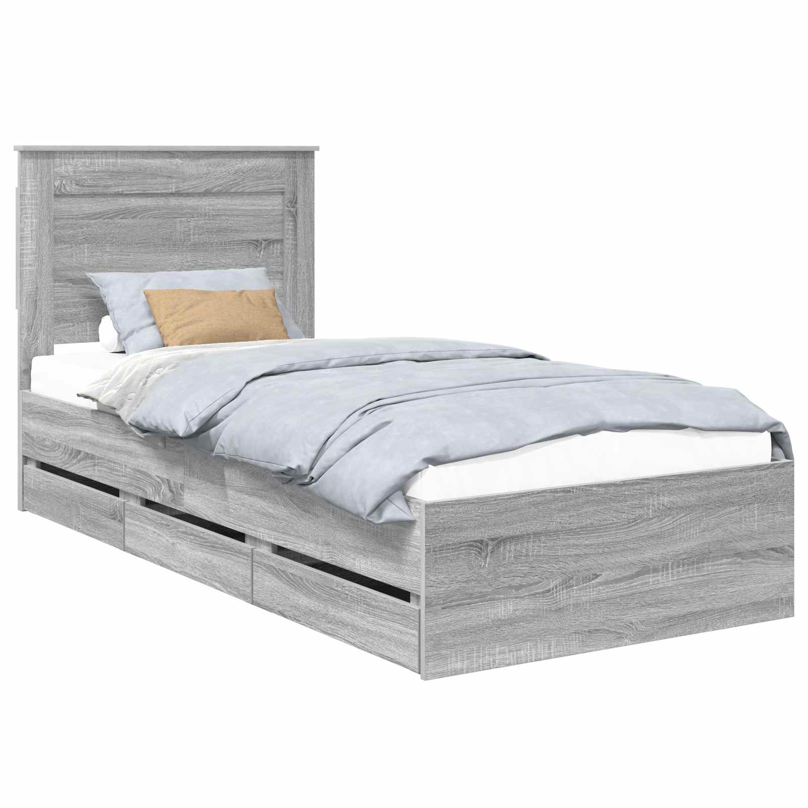 Krevetna konstrukcija Siva Sonoma 90 x 190 cm Inženjersko Drvo