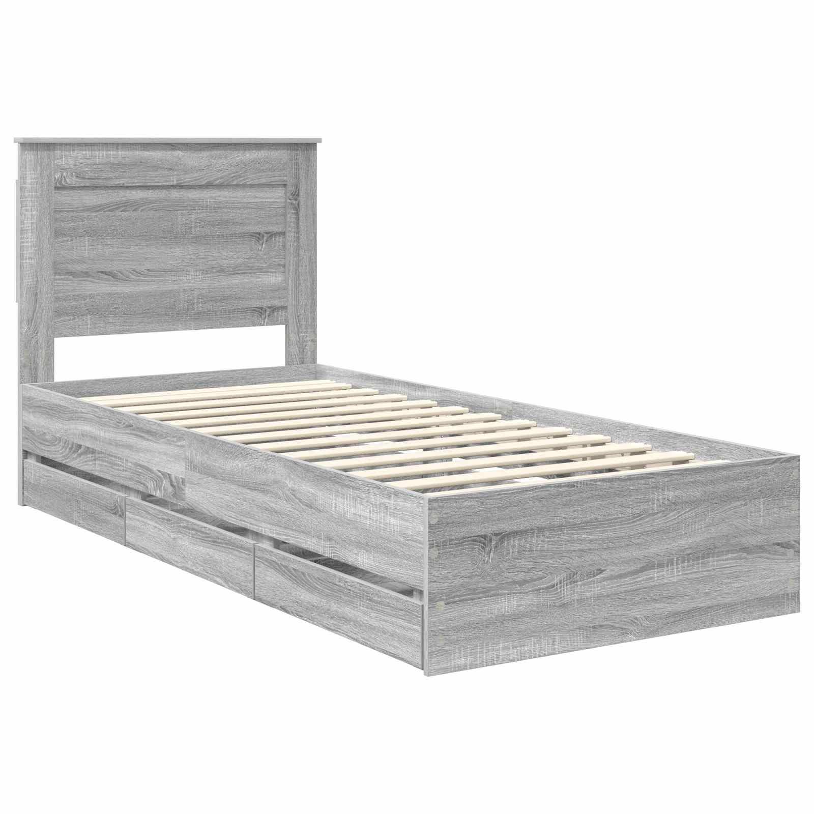 Krevetna konstrukcija Siva Sonoma 90 x 200 cm Inženjersko Drvo