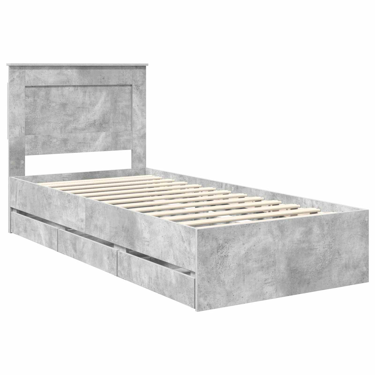 Krevetna konstrukcija s ladicama Betonski sivi 75 x 190 cm