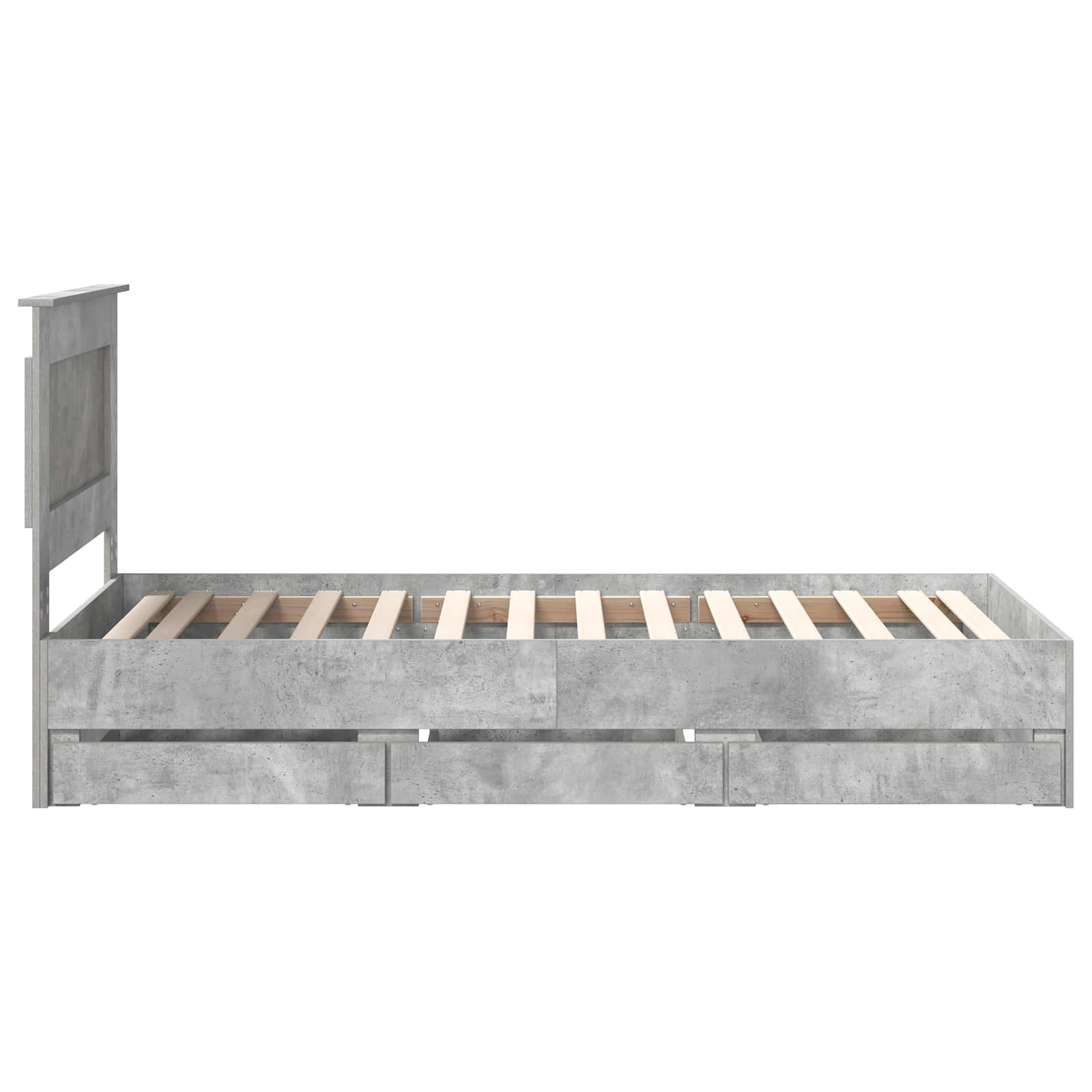 Krevetna konstrukcija s ladicama Betonski sivi 75 x 190 cm