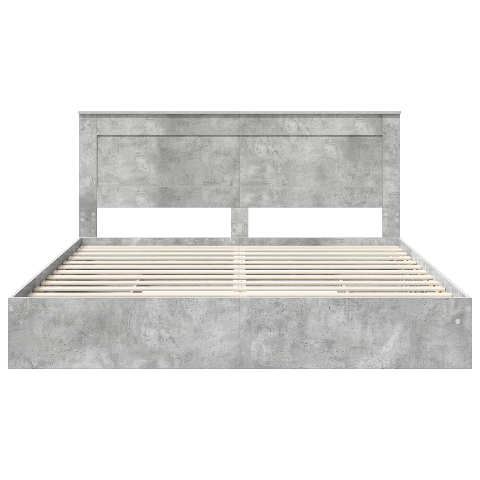 Krevet s od storage s uzglavljem Betonski sivi 200 x 200 cm
