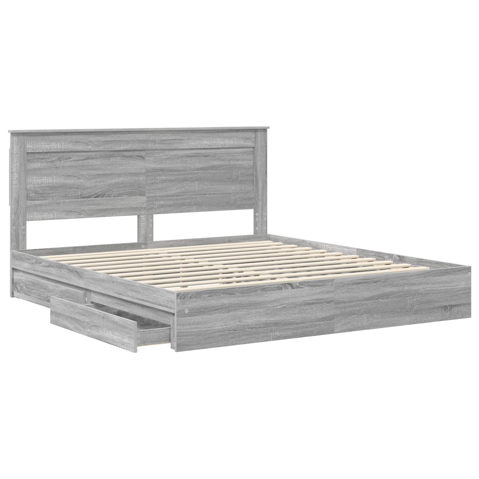 Krevet s od storage Siva Sonoma 200 x 200 cm Konstruirano drvo