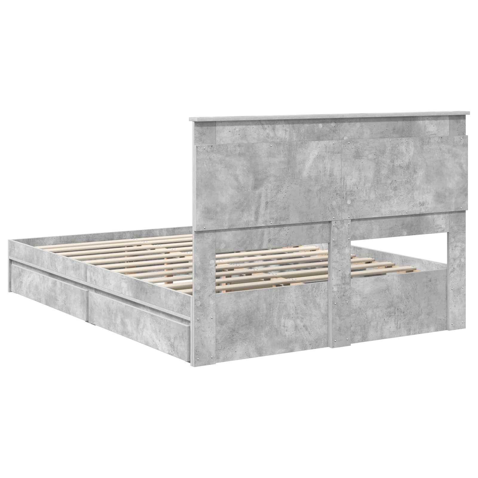 Krevet s od storage s uzglavljem Betonski sivi 150 x 200 cm