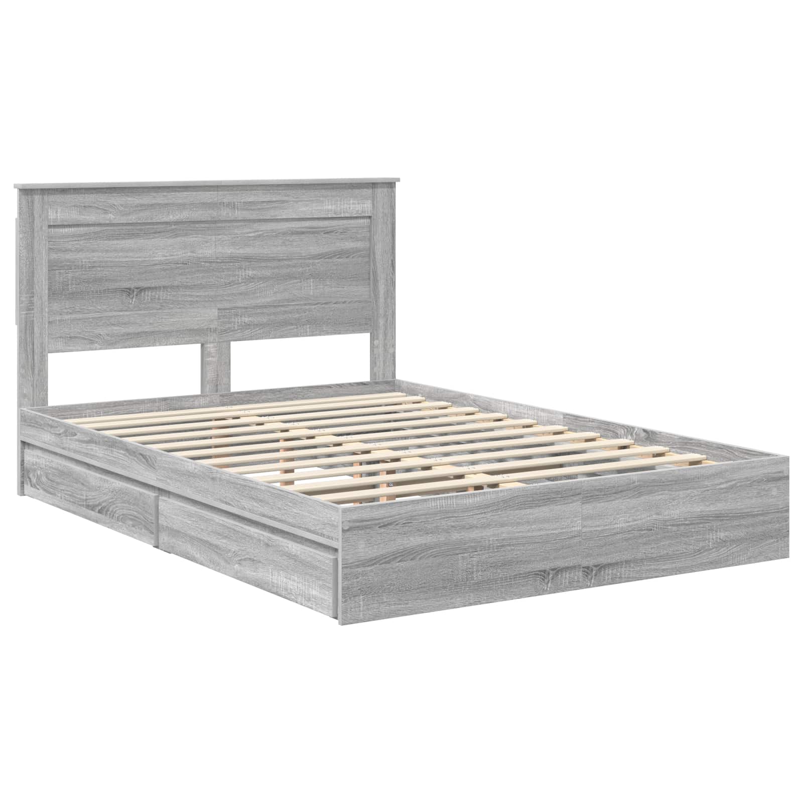 Krevet s od storage Siva Sonoma 150 x 200 cm Konstruirano drvo