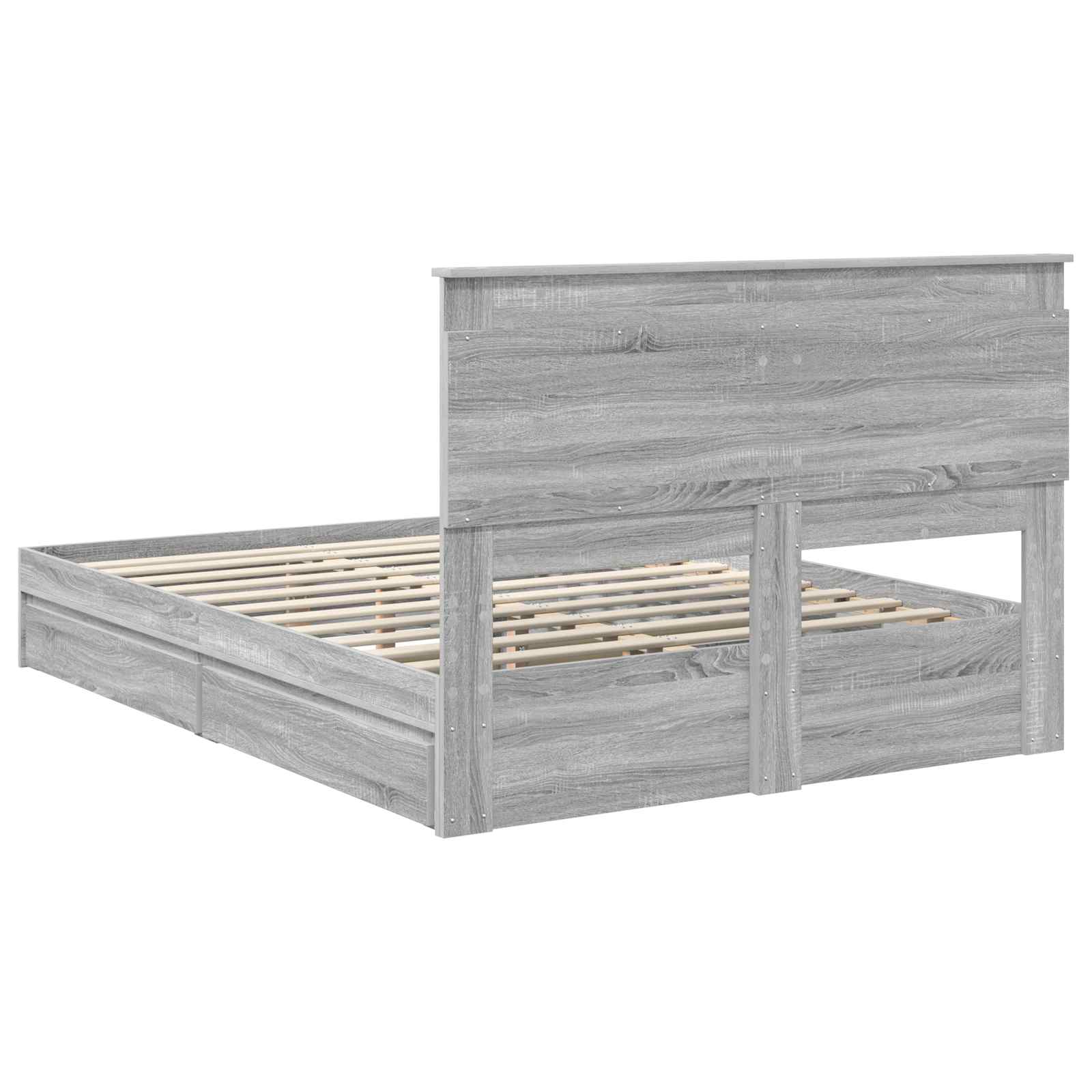 Krevet s od storage Siva Sonoma 150 x 200 cm Konstruirano drvo
