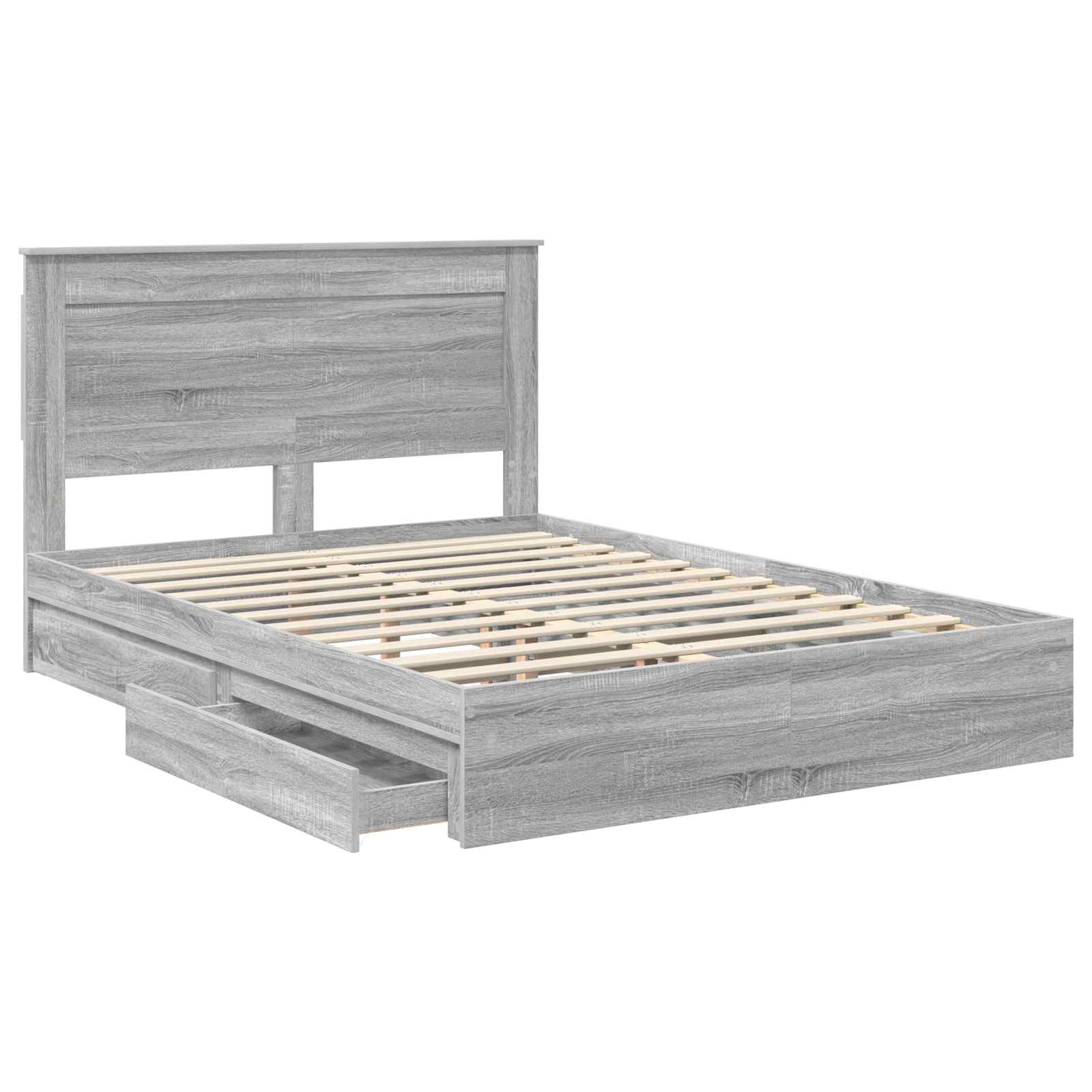 Krevet s od storage Siva Sonoma 140 x 200 cm Konstruirano drvo