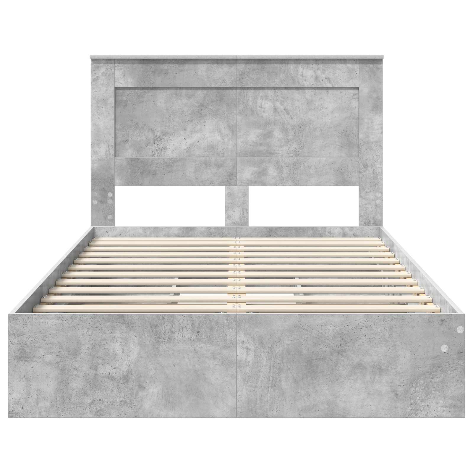 Krevet s od storage s uzglavljem Betonski sivi 135 x 190 cm