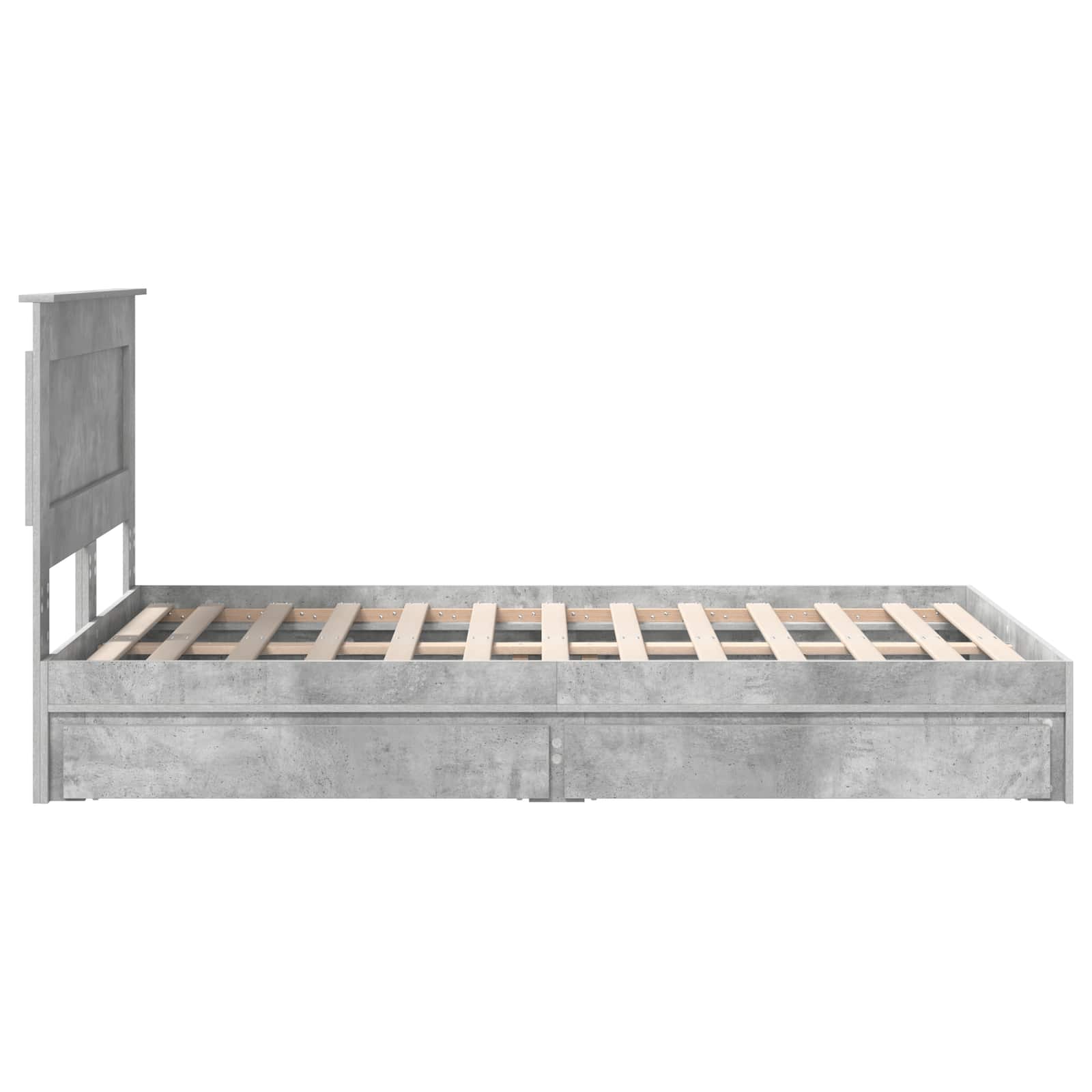 Krevet s od storage s uzglavljem Betonski sivi 135 x 190 cm