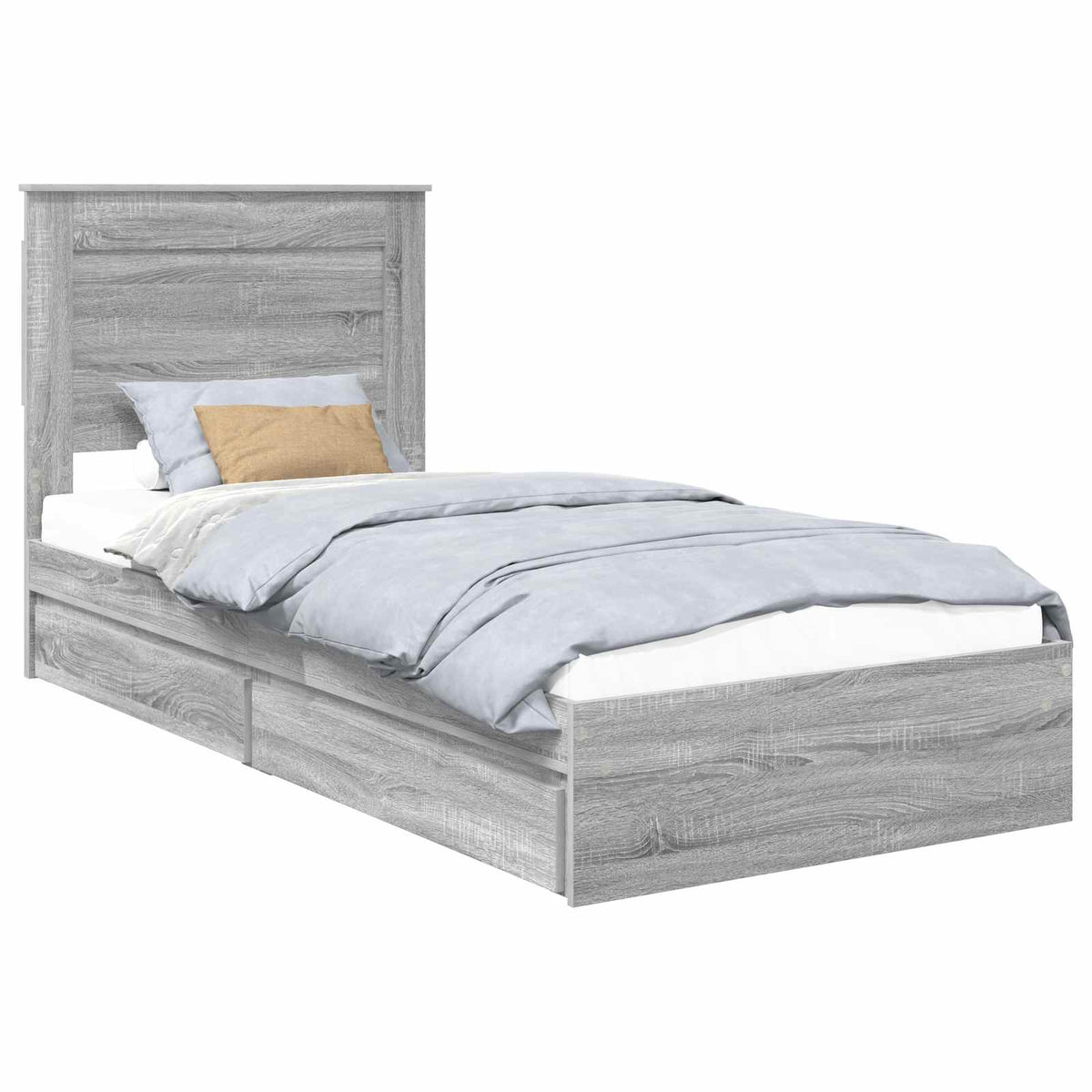 Krevet s od storage Siva Sonoma 100 x 200 cm Konstruirano drvo