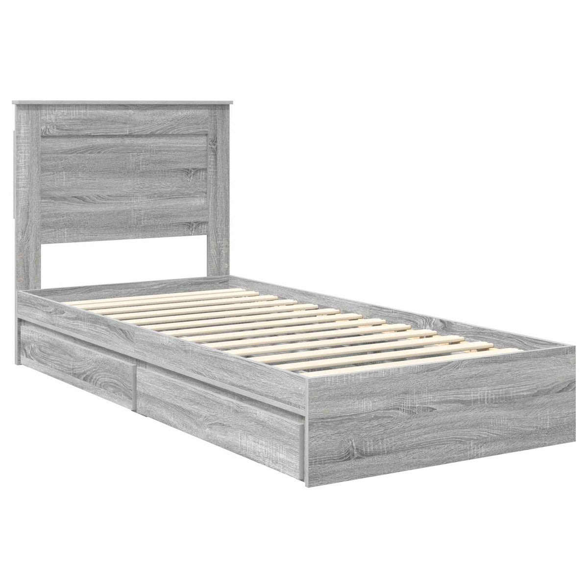 Krevet s od storage Siva Sonoma 100 x 200 cm Konstruirano drvo