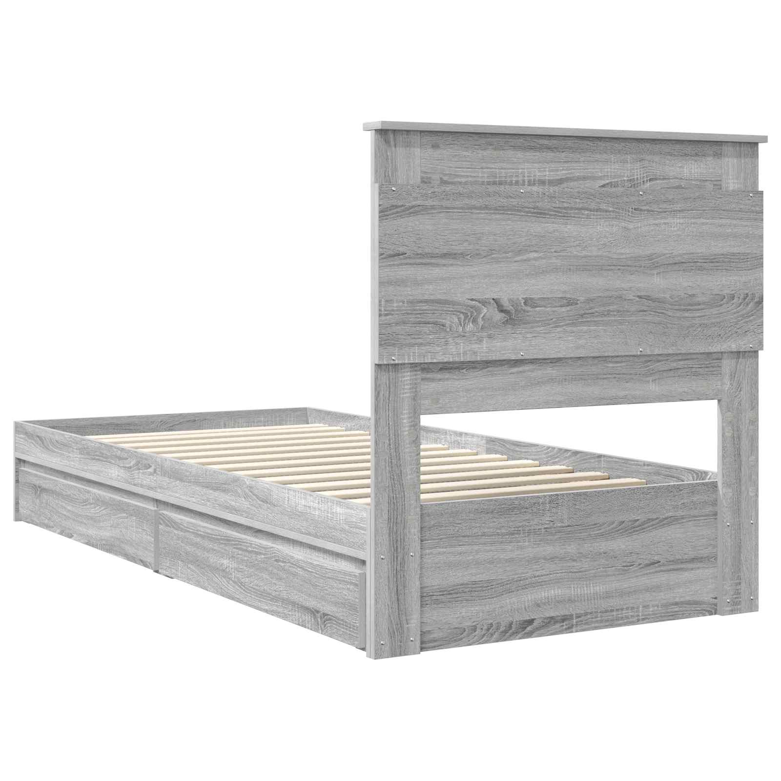 Krevet s od storage Siva Sonoma 100 x 200 cm Konstruirano drvo