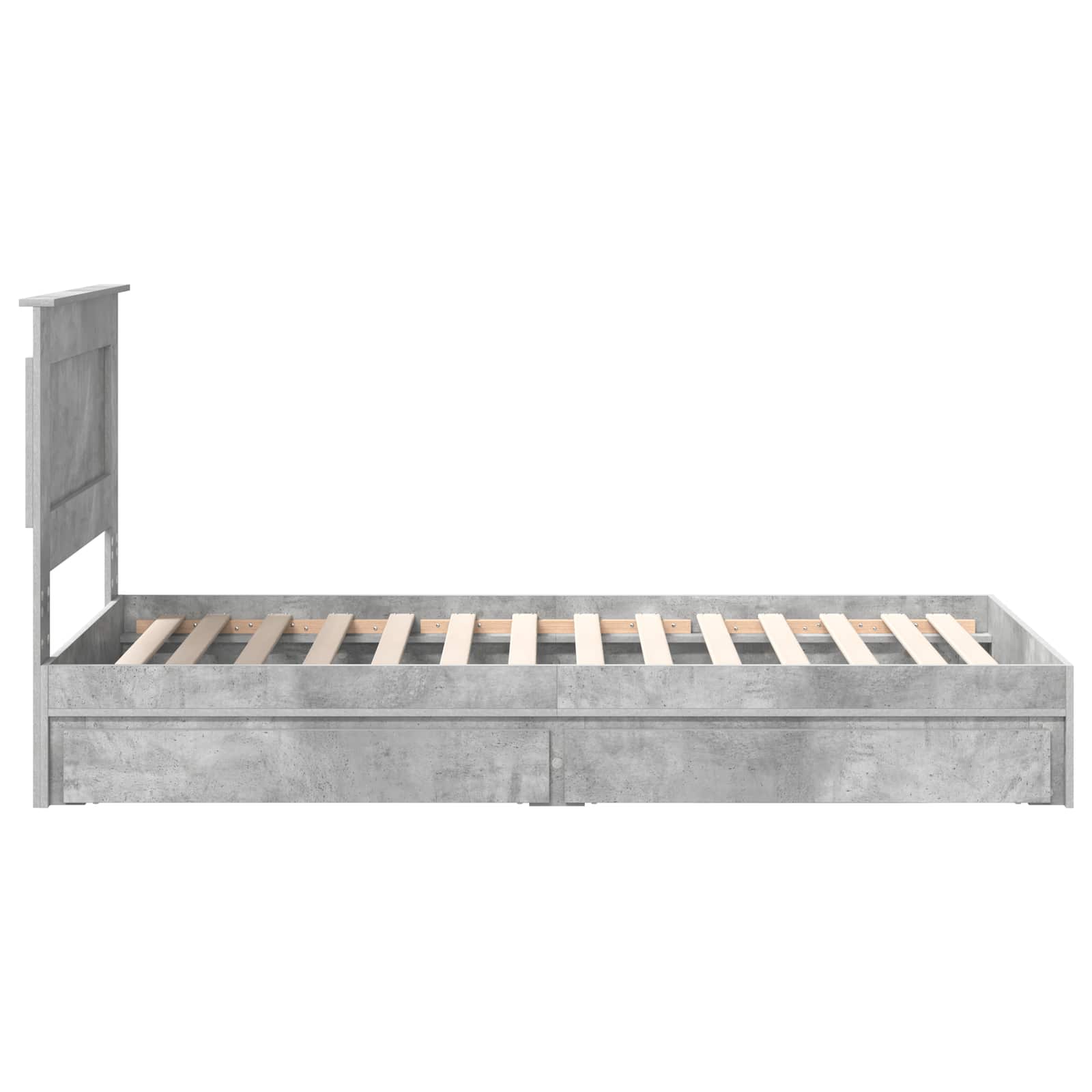 Krevet s od storage Betonski sivi 90 x 190 cm Konstruirano drvo