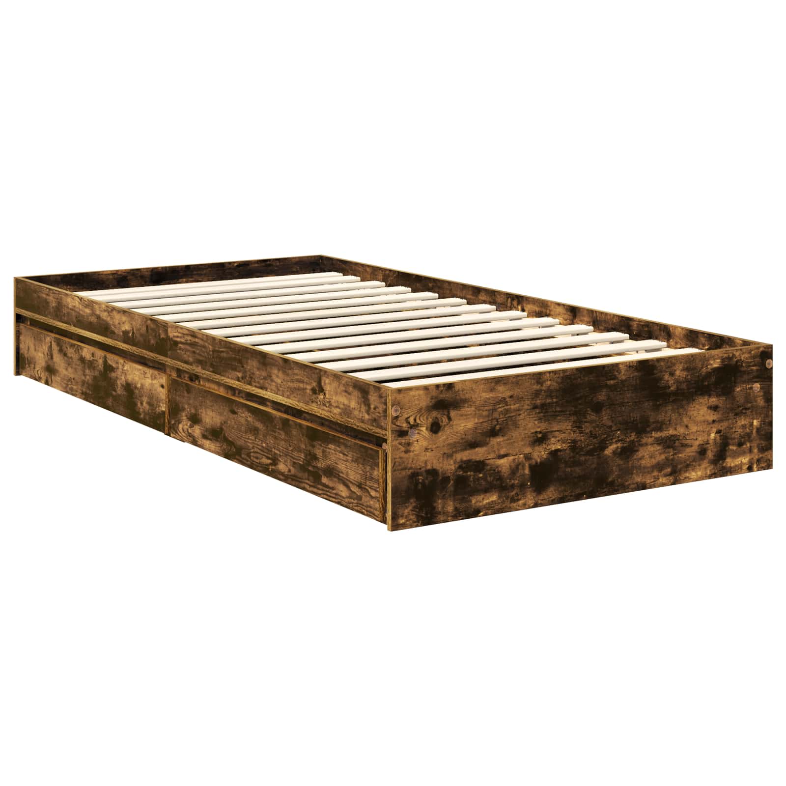 Krevet s od storage s uzglavljem Dimljeni hrast 90 x 190 cm