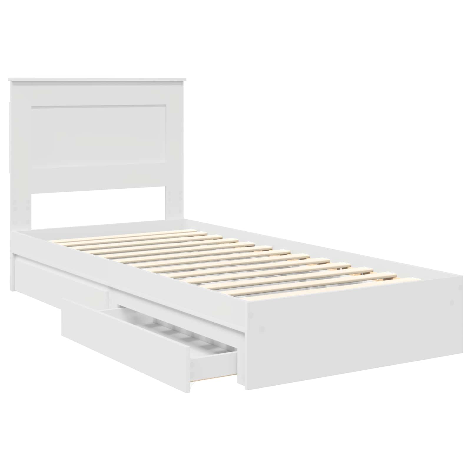 Krevet s od storage Bijelo 75 x 190 cm Konstruirano drvo