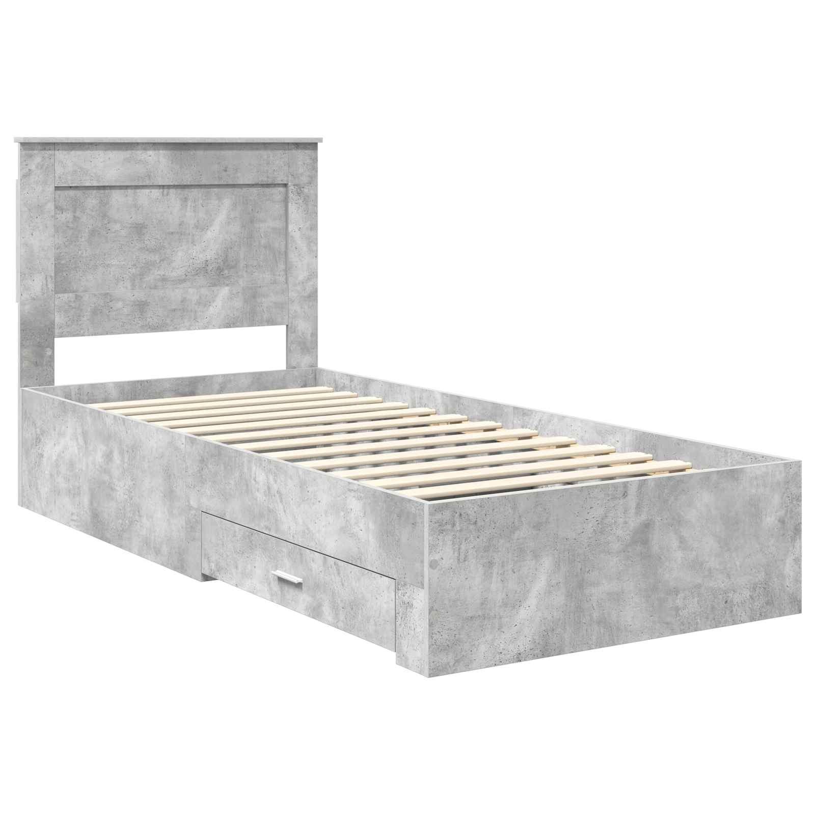 Krevetna konstrukcija Betonski sivi i srebrna 75 x 190 cm
