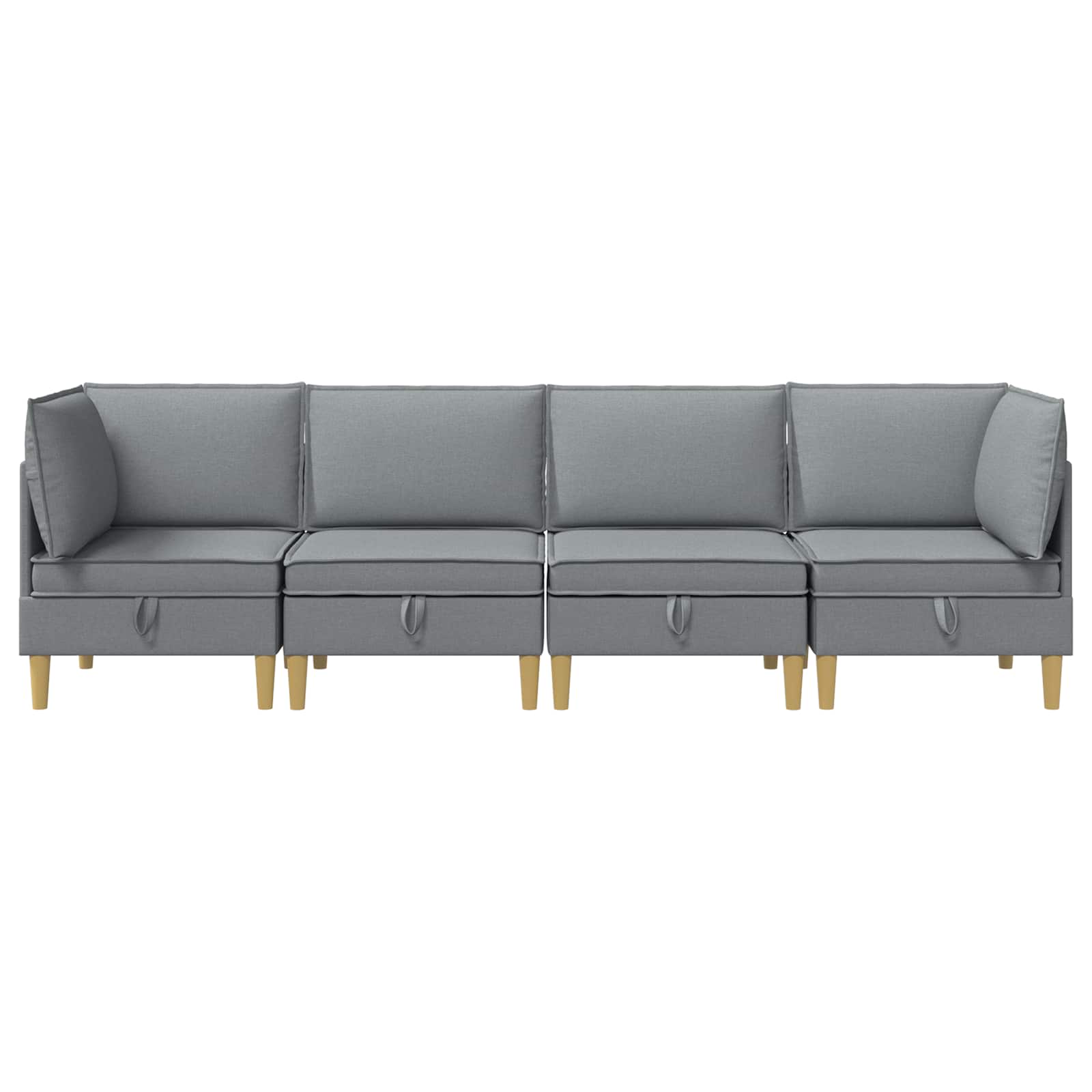 Set namještaja za dnevni boravak 4 pcs Svjetlosiva Tkanina