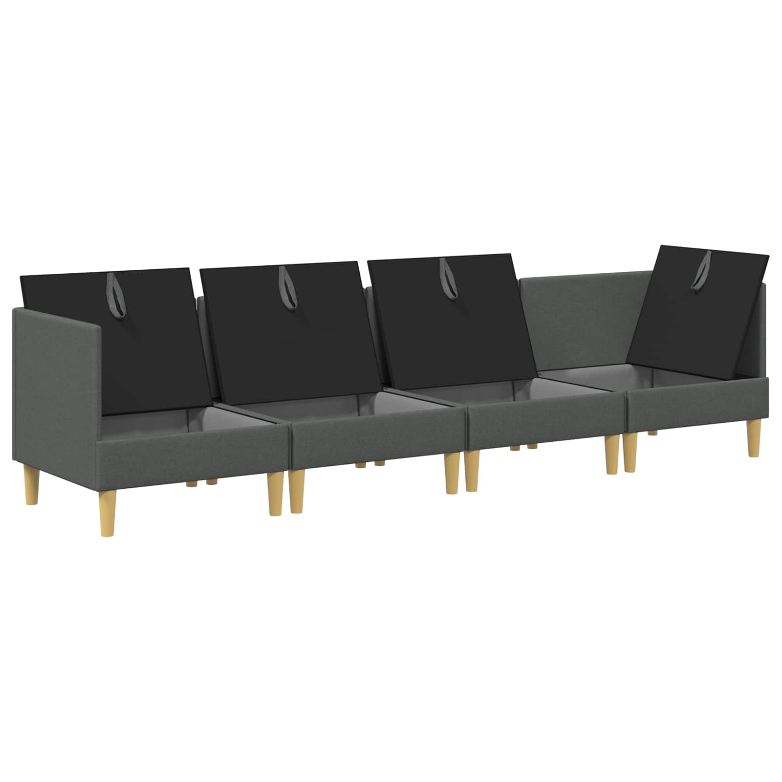 Set namještaja za dnevni boravak 4 pcs Tamnosiva Tkanina
