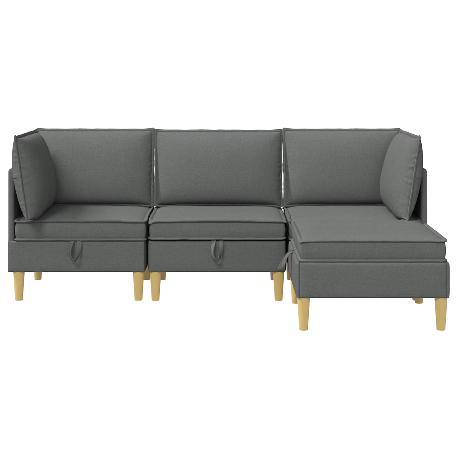 Modularni set sofe sa skladištem 4 pcs Tamnosiva Tkanina