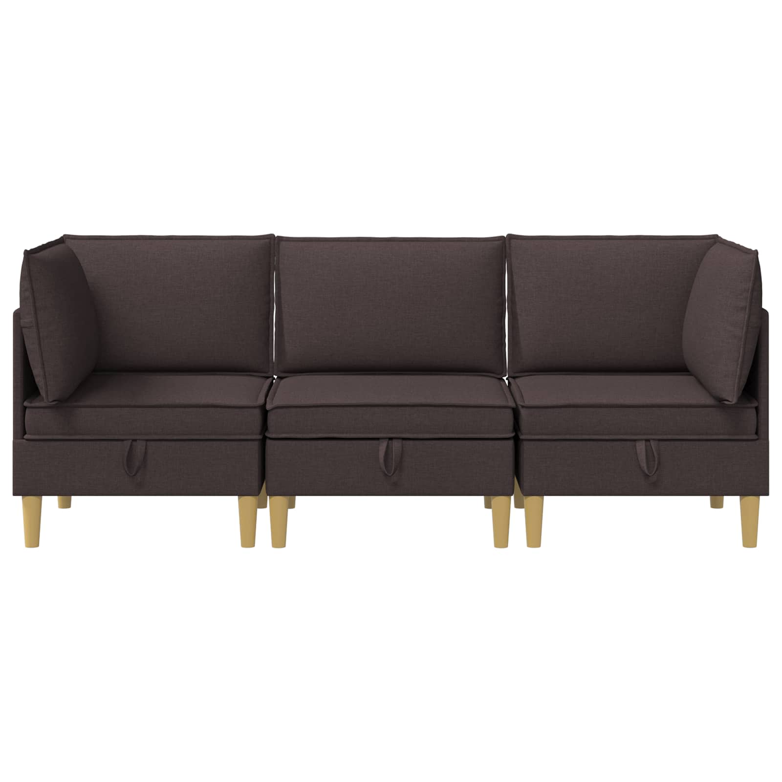 Set namještaja za dnevni boravak 3 pcs Tamno smeđa Tkanina