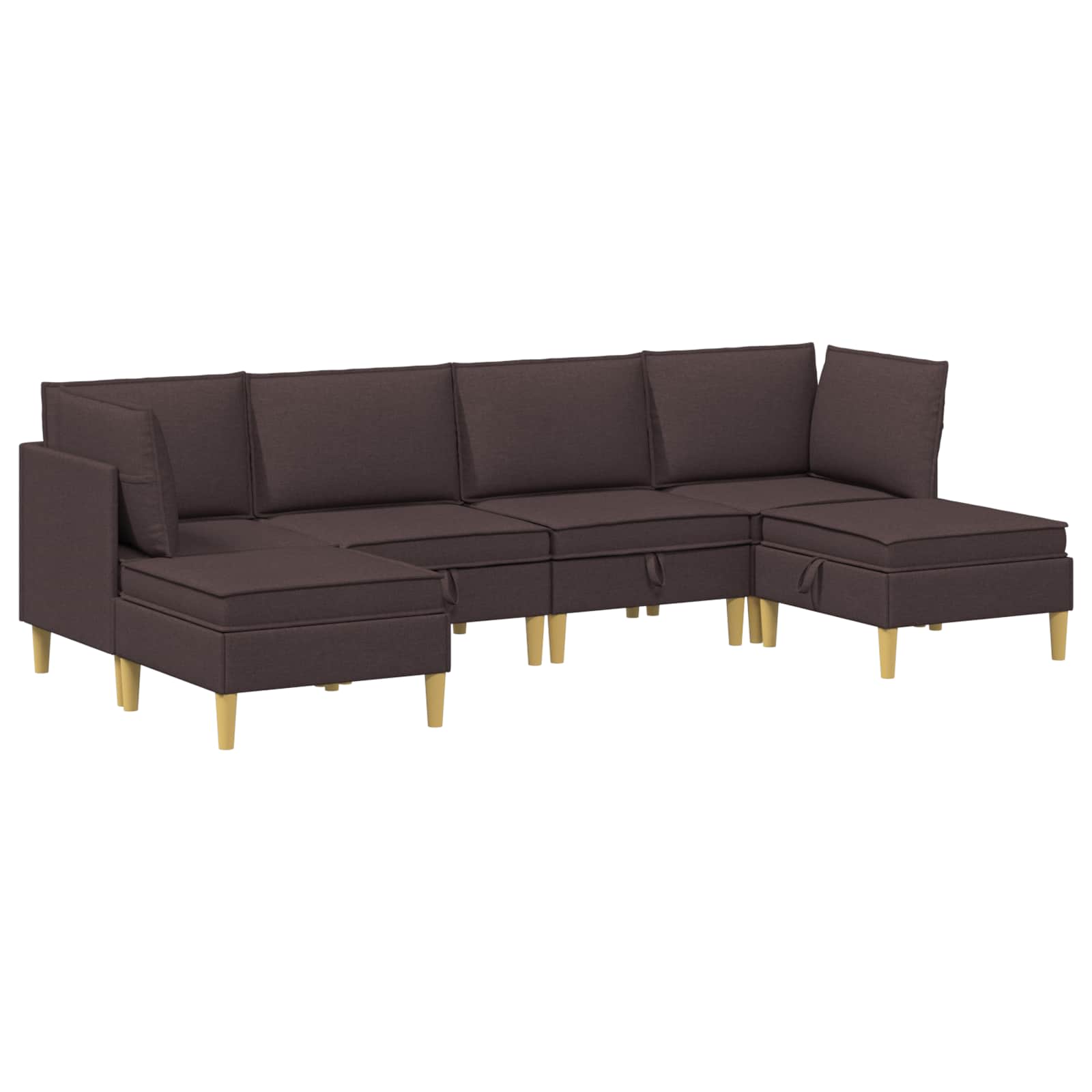 Set namještaja za dnevni boravak 6 pcs Tamno smeđa Tkanina