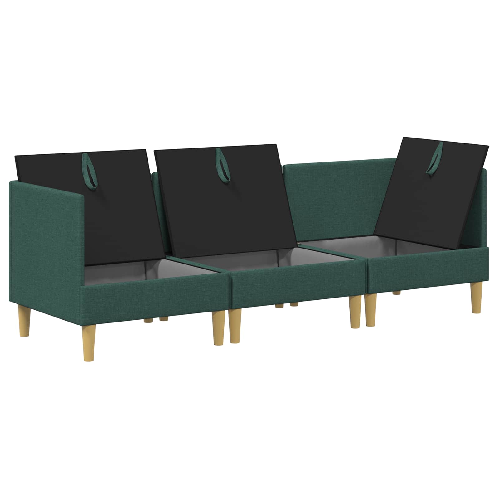 Set namještaja za dnevni boravak 3 pcs Tamnozelena Tkanina
