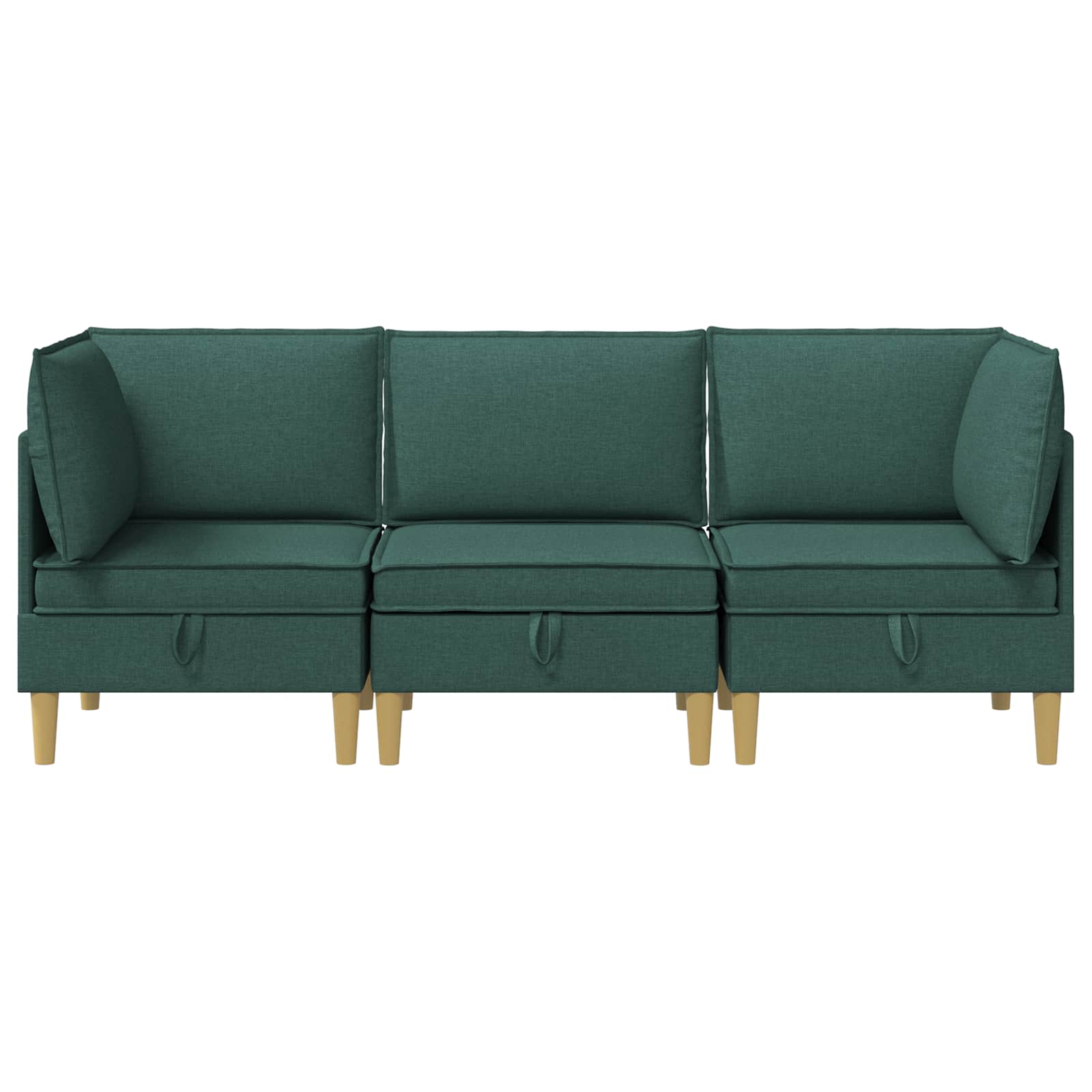 Set namještaja za dnevni boravak 3 pcs Tamnozelena Tkanina