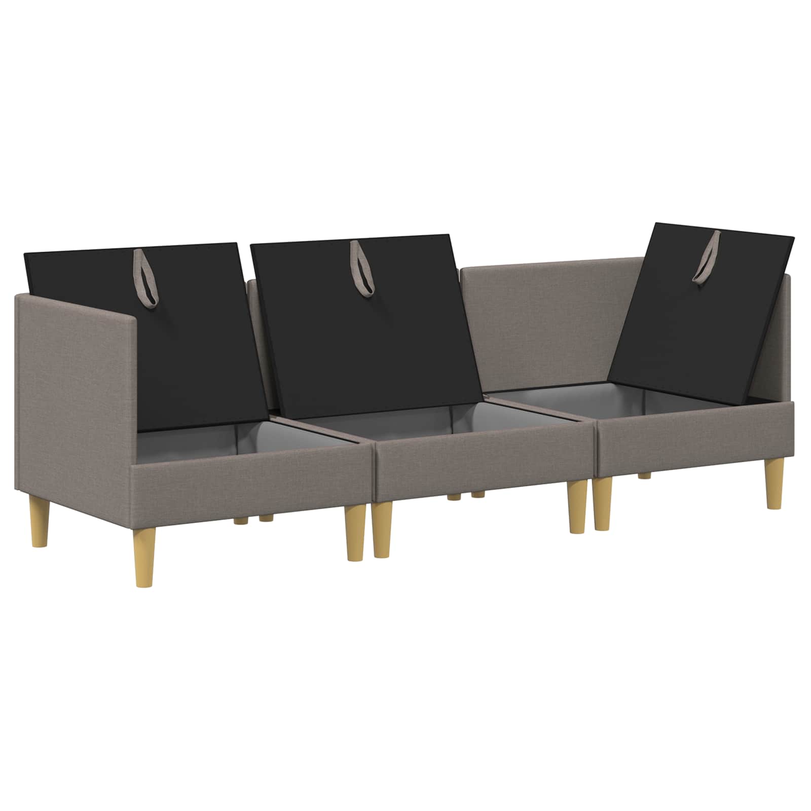 Set namještaja za dnevni boravak 3 pcs Sivosmeđa Tkanina