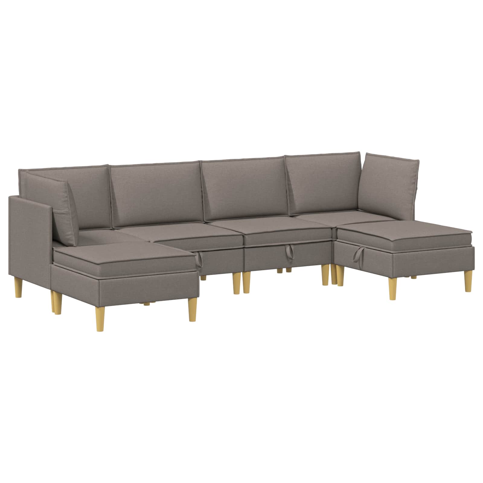 Set namještaja za dnevni boravak 6 pcs Sivosmeđa Tkanina