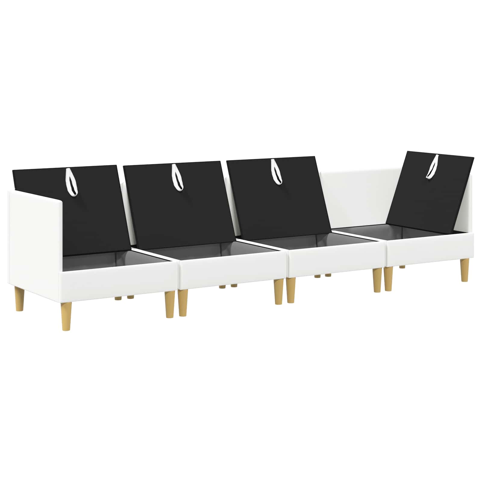Set namještaja za dnevni boravak 4 pcs Bijela Tkanina