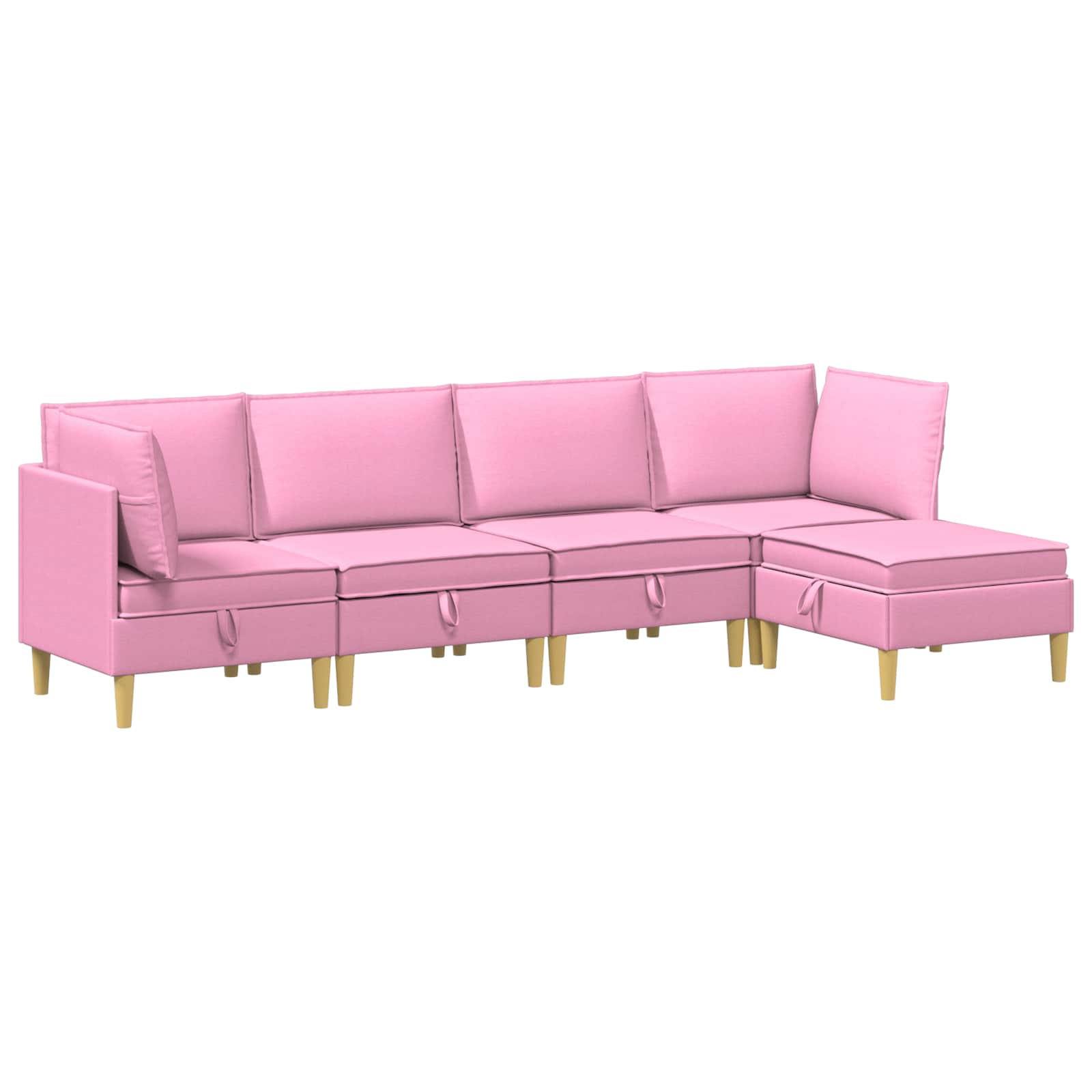 Set namještaja za dnevni boravak 5 pcs Ružičasta Tkanina