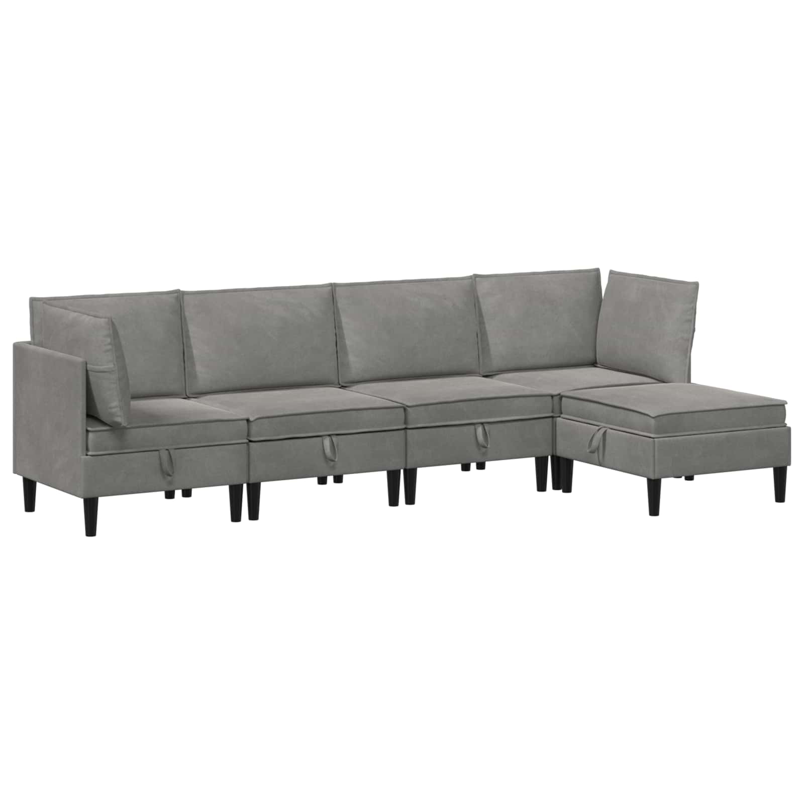 Set namještaja za dnevni boravak 5 pcs Svjetlosiva Baršun