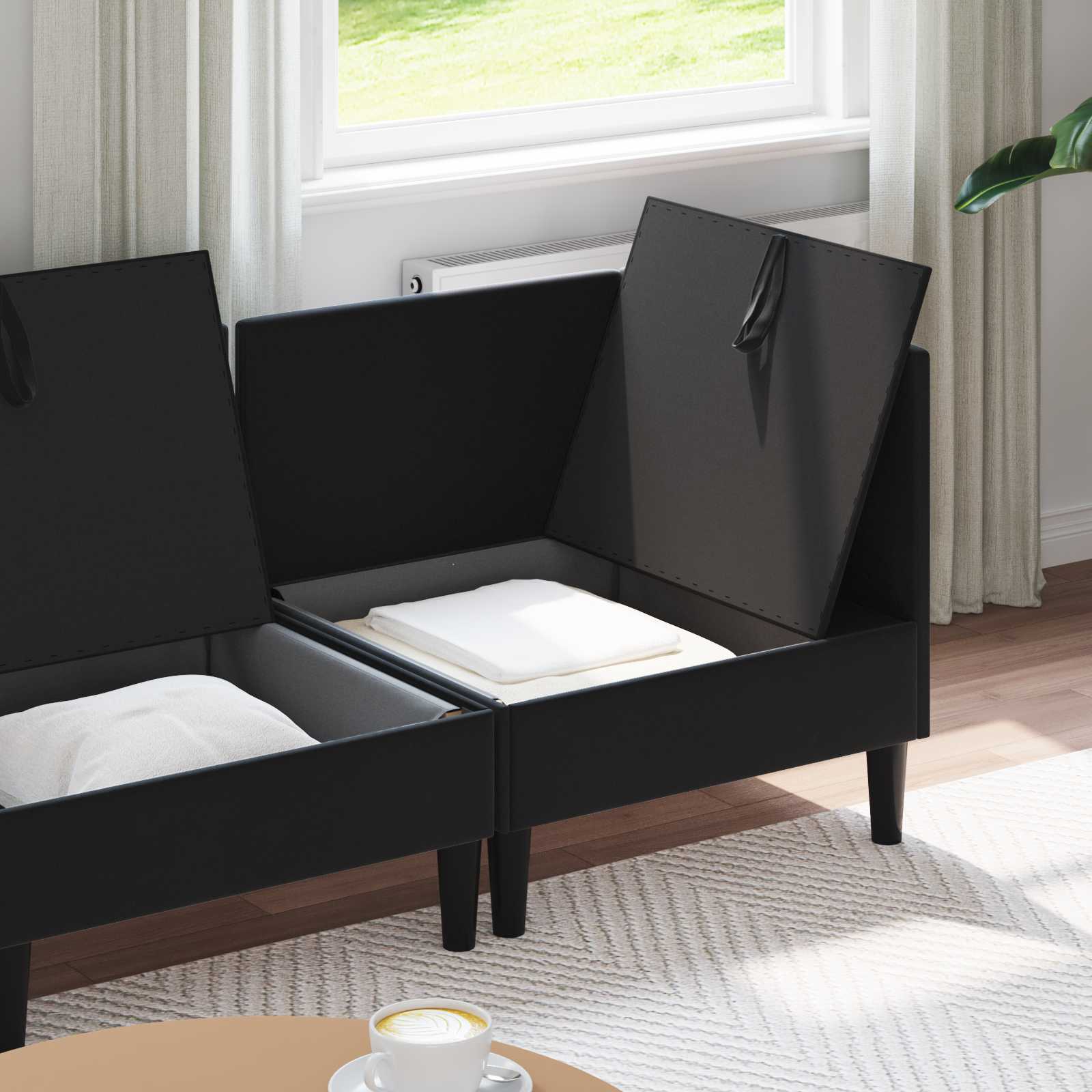 Set namještaja za dnevni boravak s jastukom 4 pcs Crna Baršun